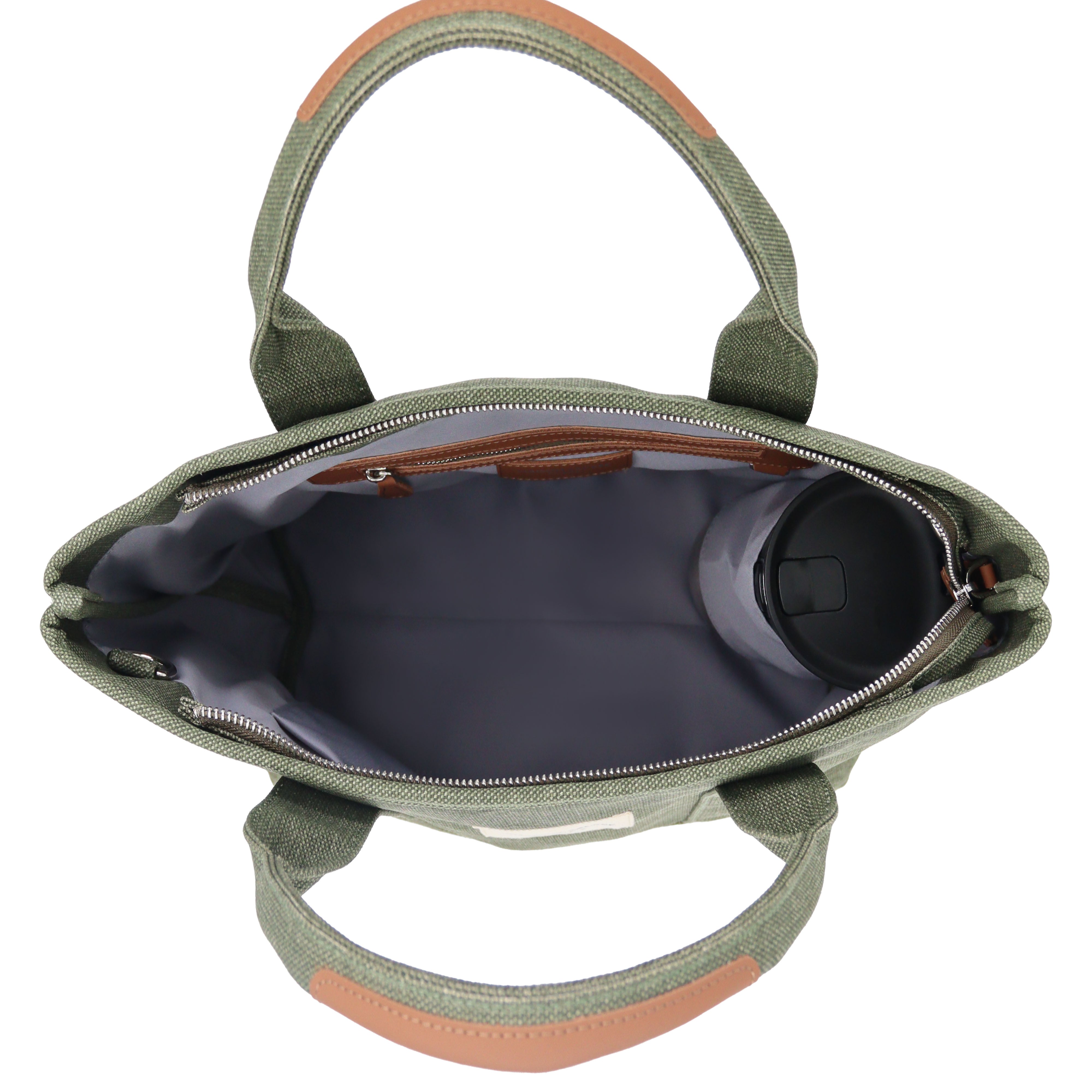 Maison Sacrée-Miramar Khaki Large Shoulder Bag-Omuz Çantası-3-Milagron.com