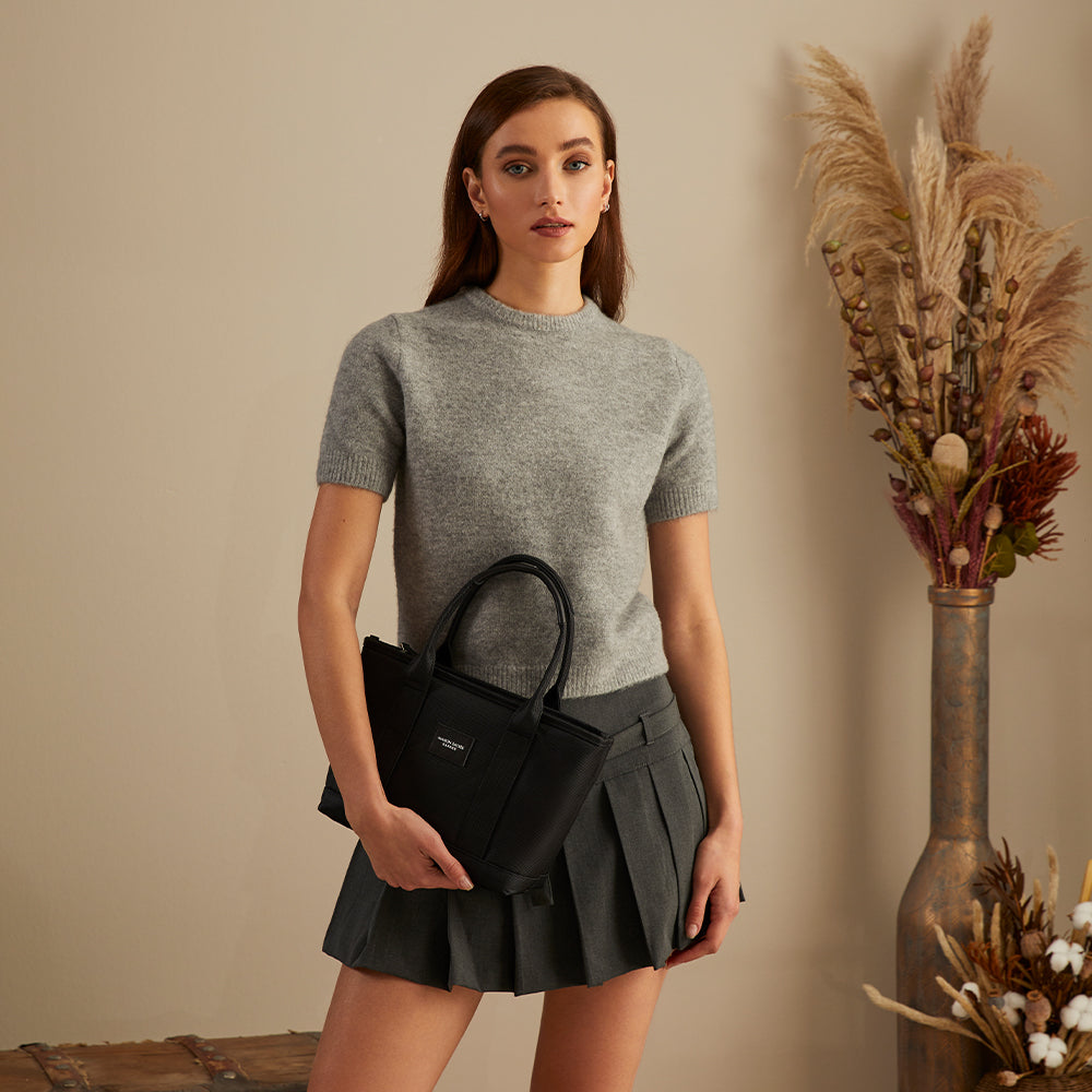 Maison Sacrée-Miramar Winter Siyah Mini Kol Çantası-Omuz Çantası-4-Milagron.com