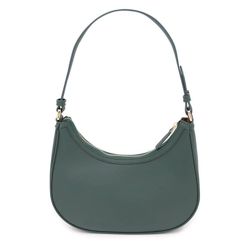 Maison Sacrée-Mirandole Dark Green Leather Shoulder Bag-Omuz Çantası-3-Milagron.com