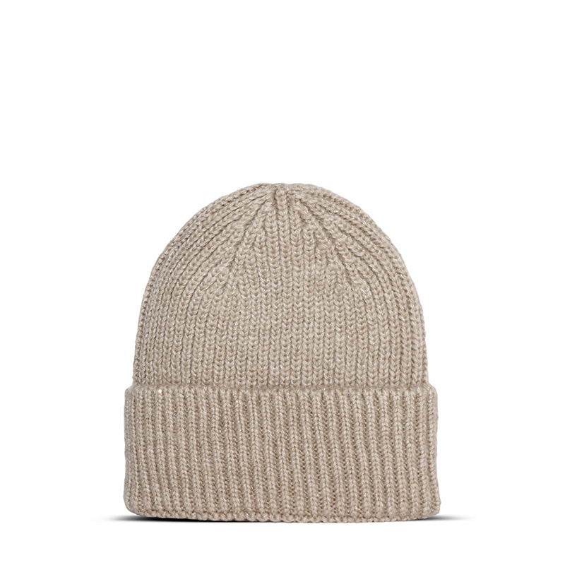 Maison Sacrée-Ms Beige Knitted Beanie-Bere-2-Milagron.com