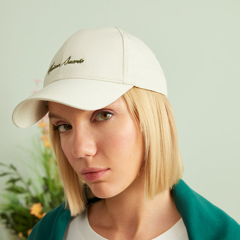 Maison Sacrée-Ms Bien Vivre Beige Cap-Şapka-2-Milagron.com