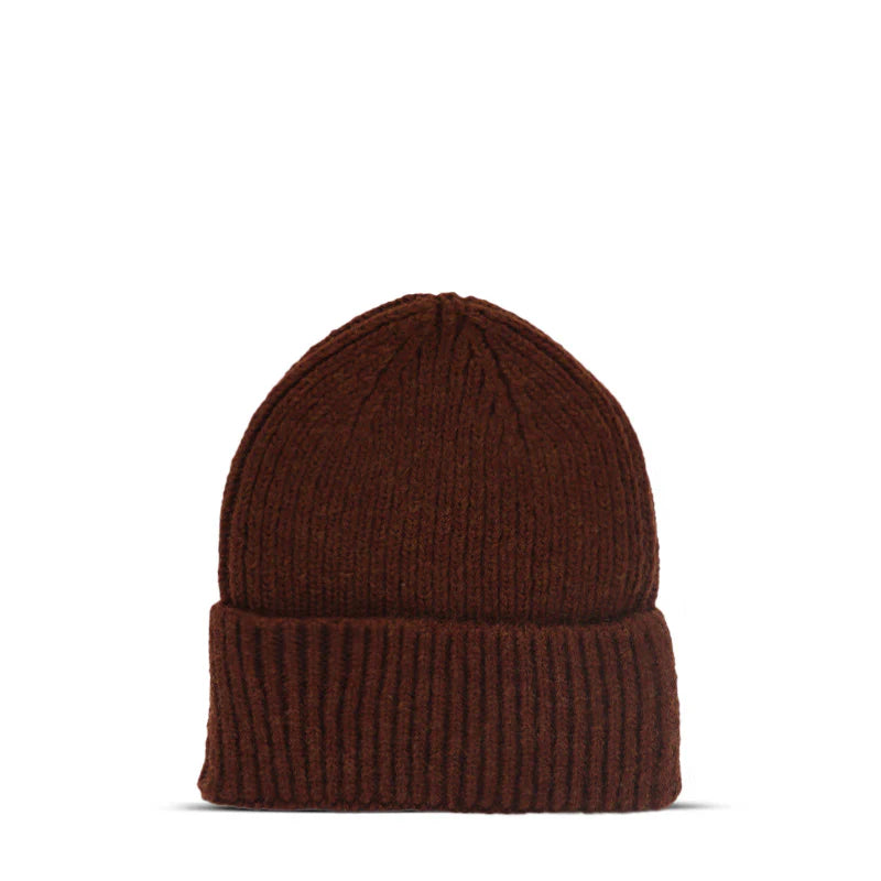 Maison Sacrée-Ms Brown Knitted Beanie-Bere-2-Milagron.com