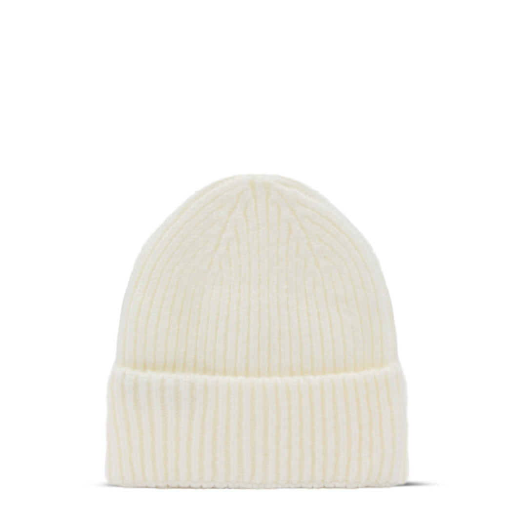 Maison Sacrée-Ms White Knitted Beanie-Bere-2-Milagron.com