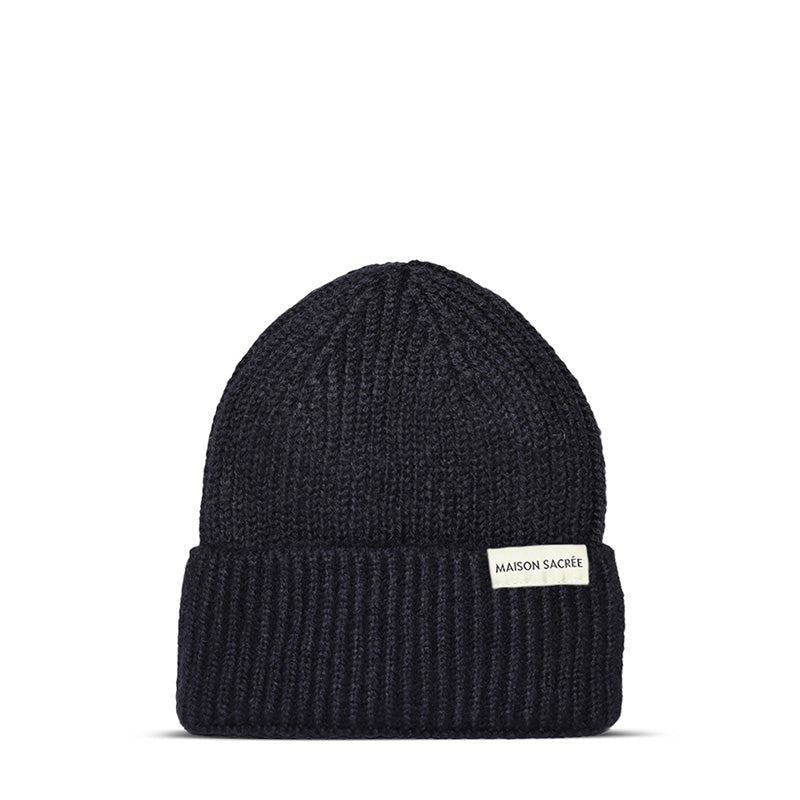 Maison Sacrée-Pink Khaki Navy Blue Beanie Three Pack-Bere-4-Milagron.com