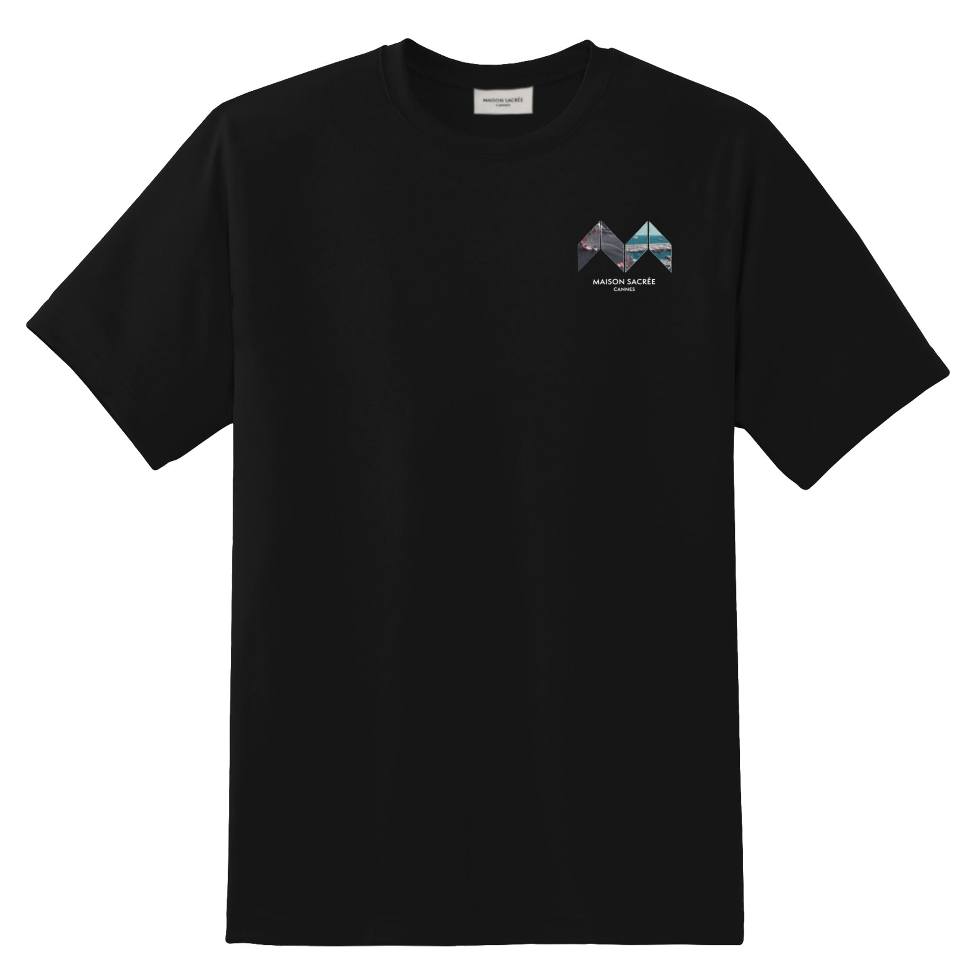 Maison Sacrée-Sur La Route Black Printed T Shirt-T-Shirts-1-Milagron.com