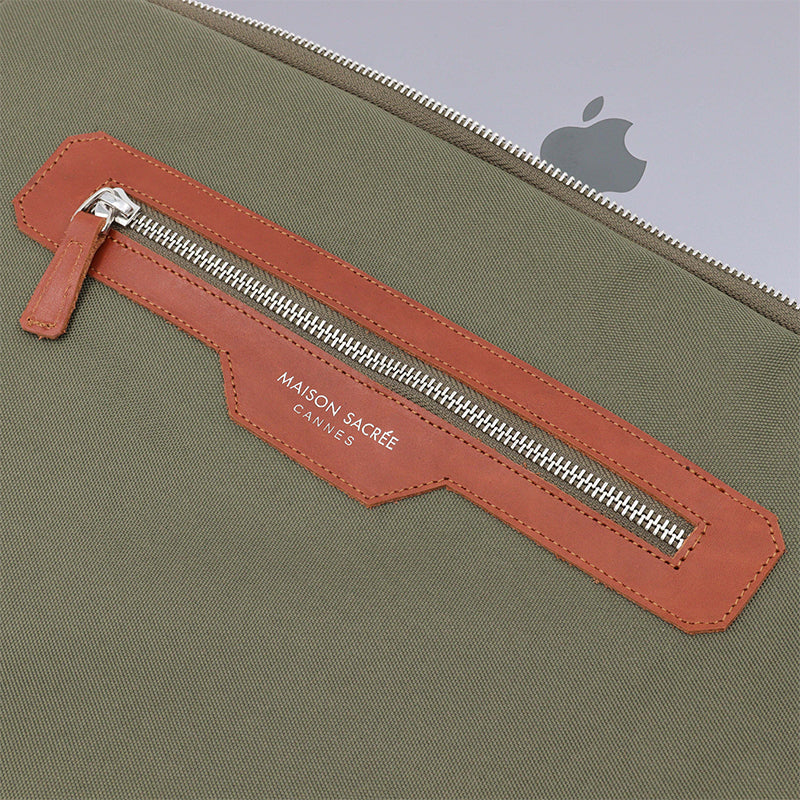 Maison Sacrée-èze Khaki 15" 16" Laptop Sleeve-Laptop Çantası-4-Milagron.com