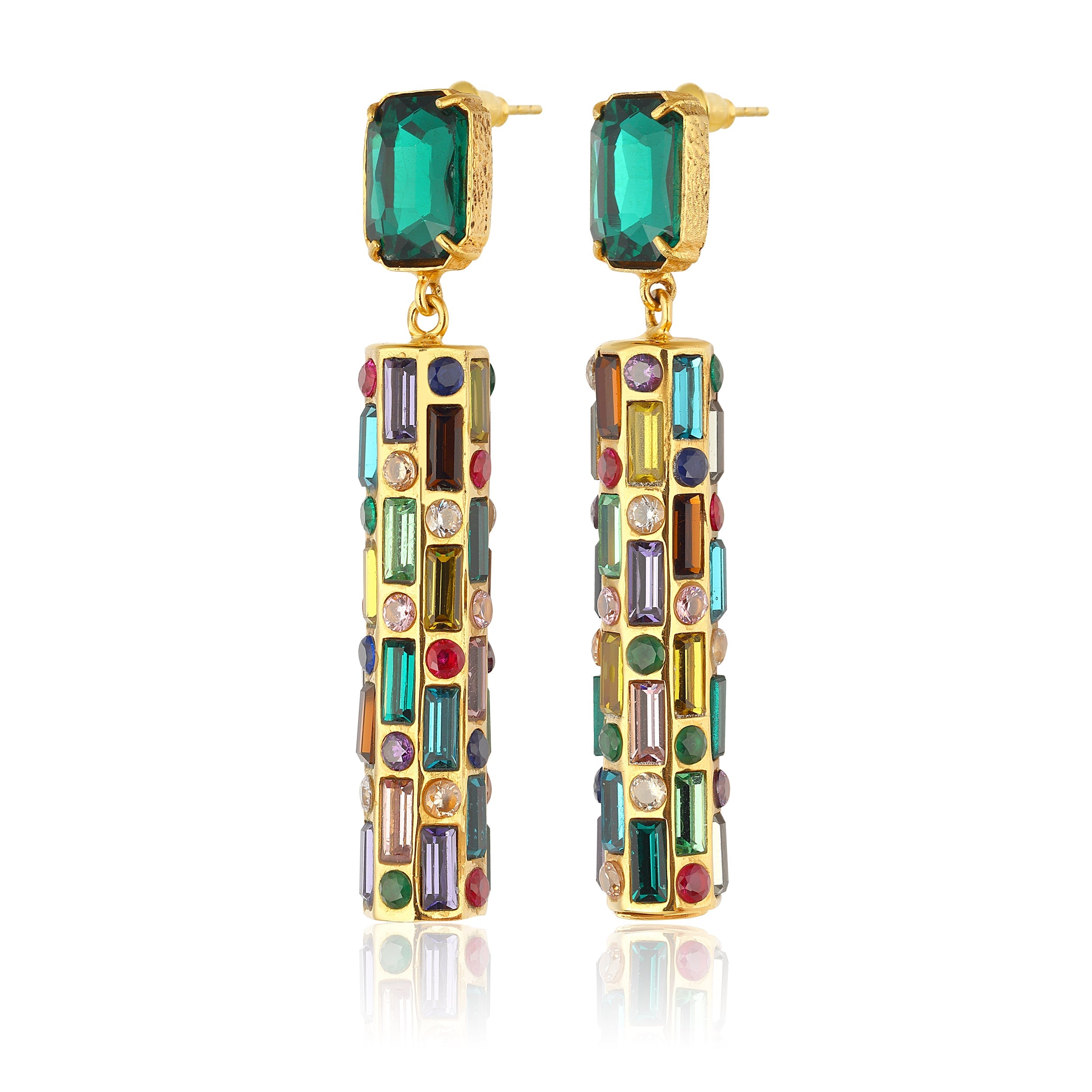 Maison Soula-Cher Drop Earrings Emerald Green-Earrings-3-Milagron.com