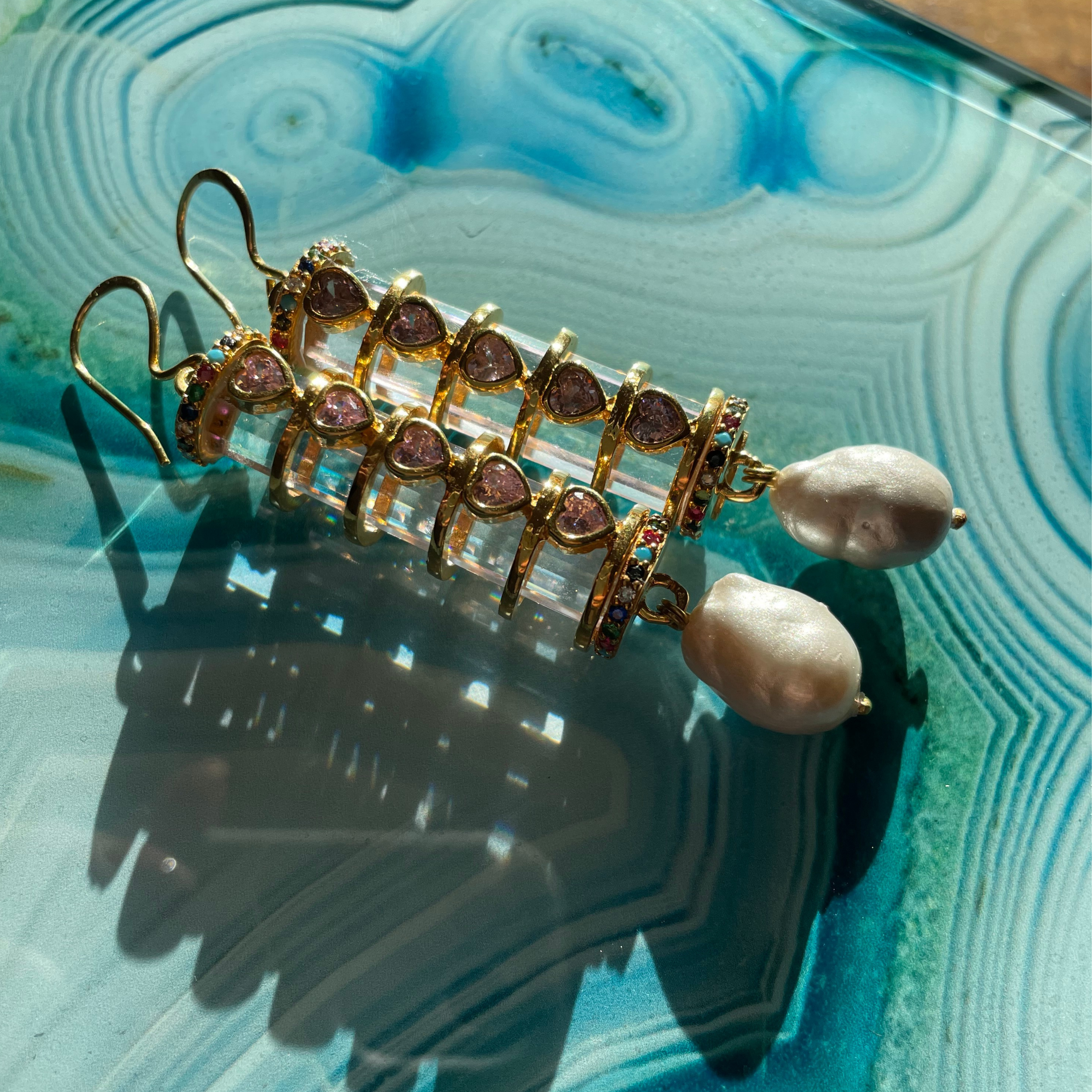 Maison Soula-Christa Earrings Rose Pink-Earrings-5-Milagron.com