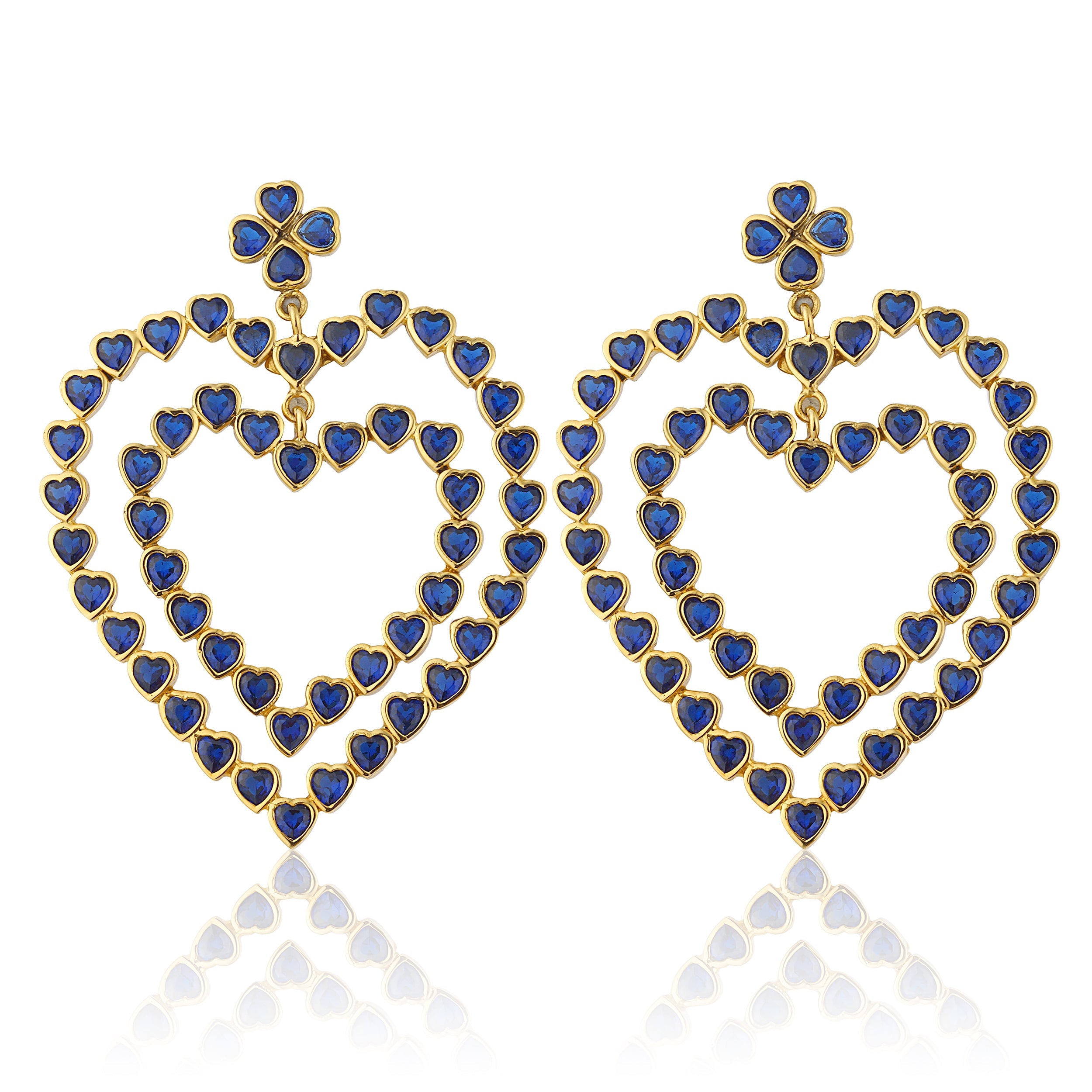 Maison Soula-Follow Your Heart Earrings Dark Blue-Earrings-1-Milagron.com