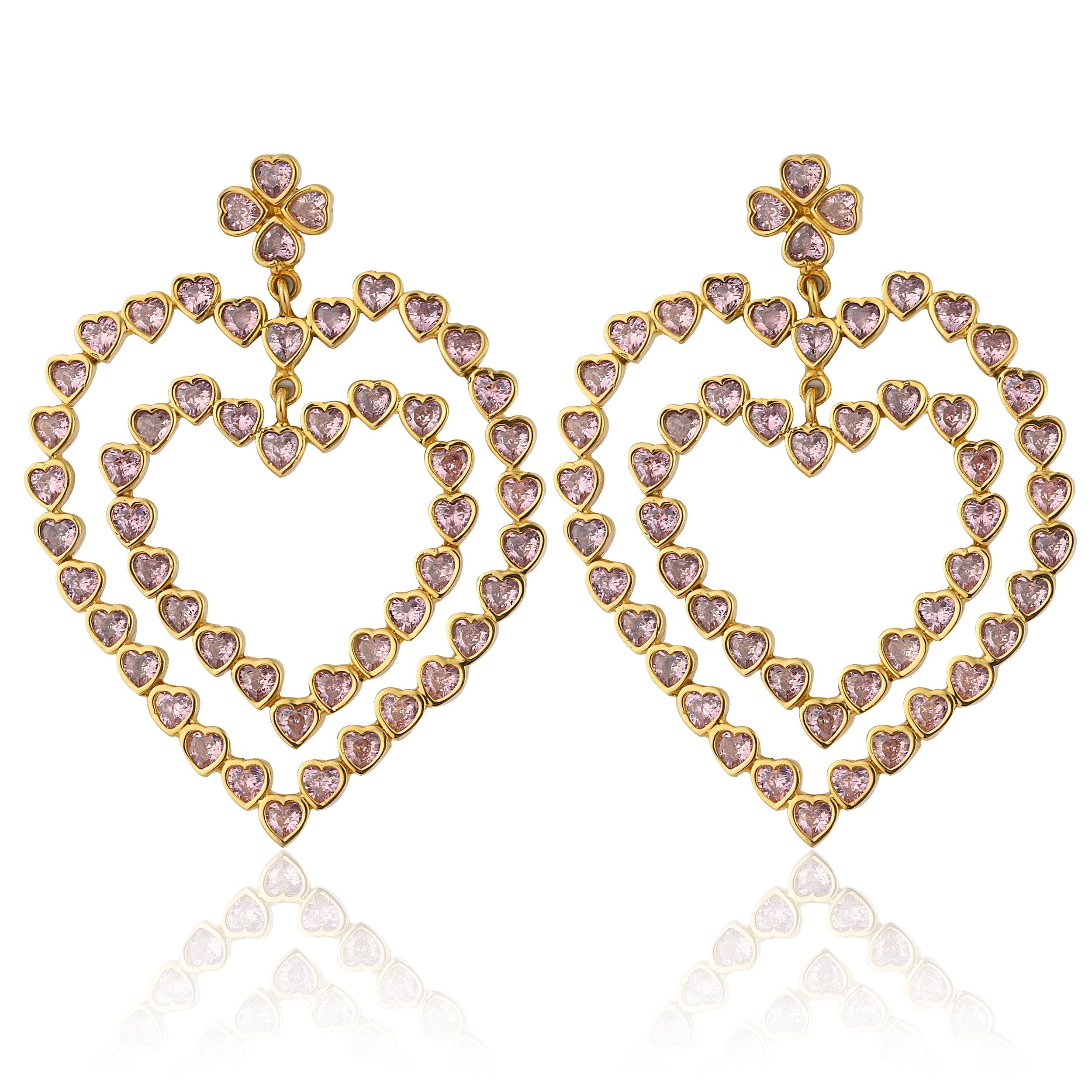 Maison Soula-Follow Your Heart Earrings Rose Pink-Earrings-1-Milagron.com