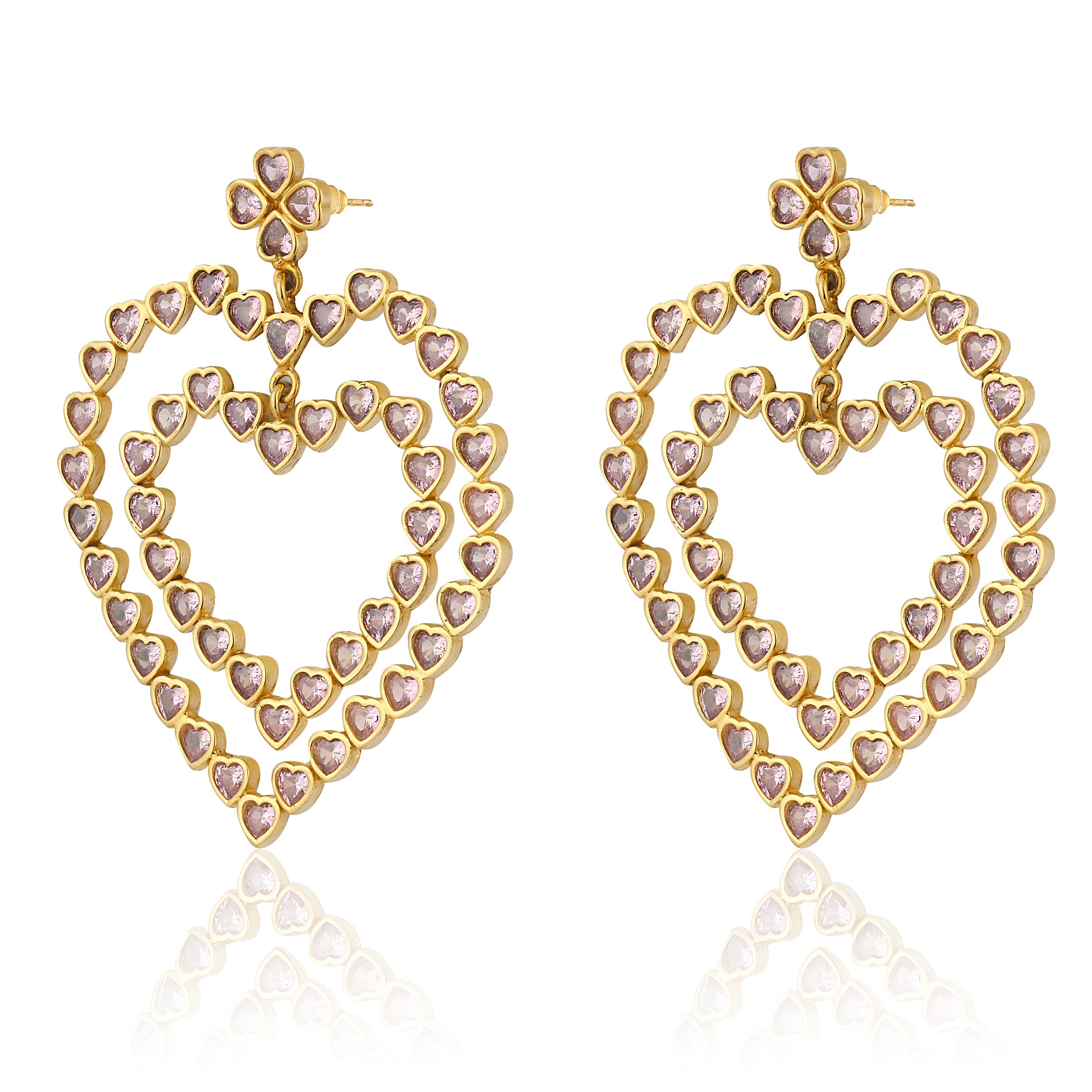 Maison Soula-Follow Your Heart Earrings Rose Pink-Earrings-3-Milagron.com