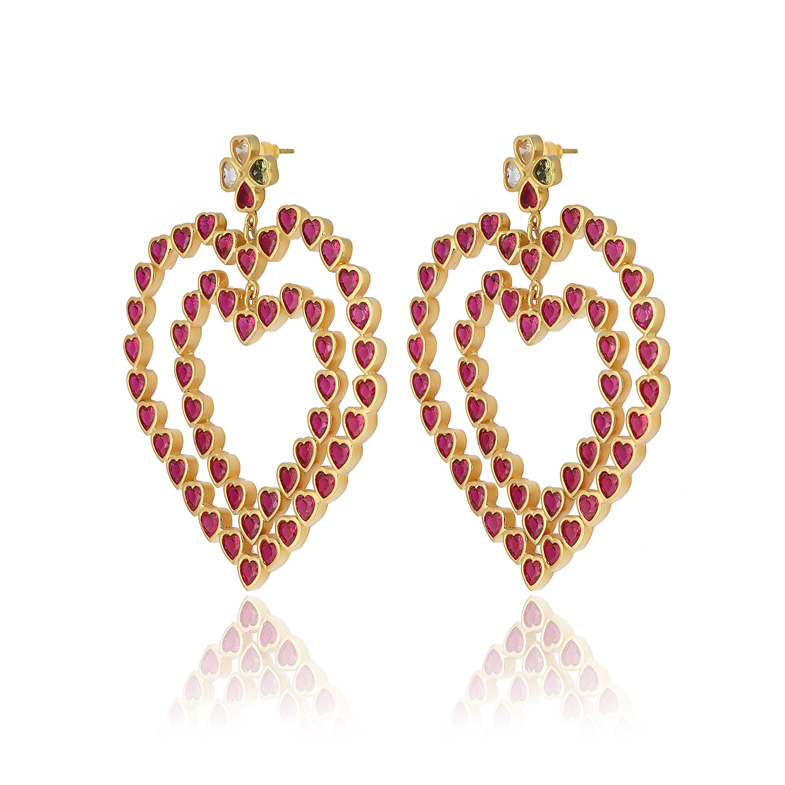 Maison Soula-Follow Your Heart Earrings Vibrant Pink-Earrings-3-Milagron.com