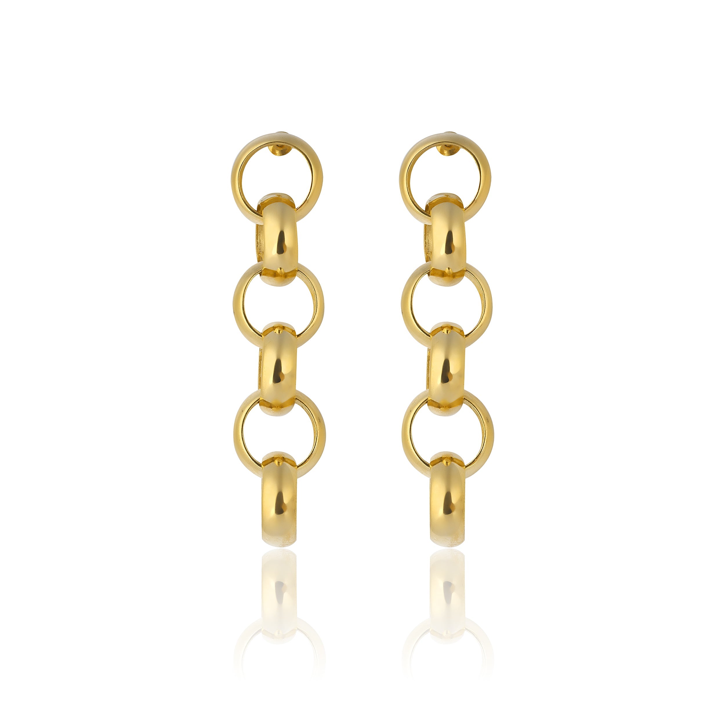 Maison Soula-Gaia Chain Drop Earrings Large Chains-Earrings-1-Milagron.com
