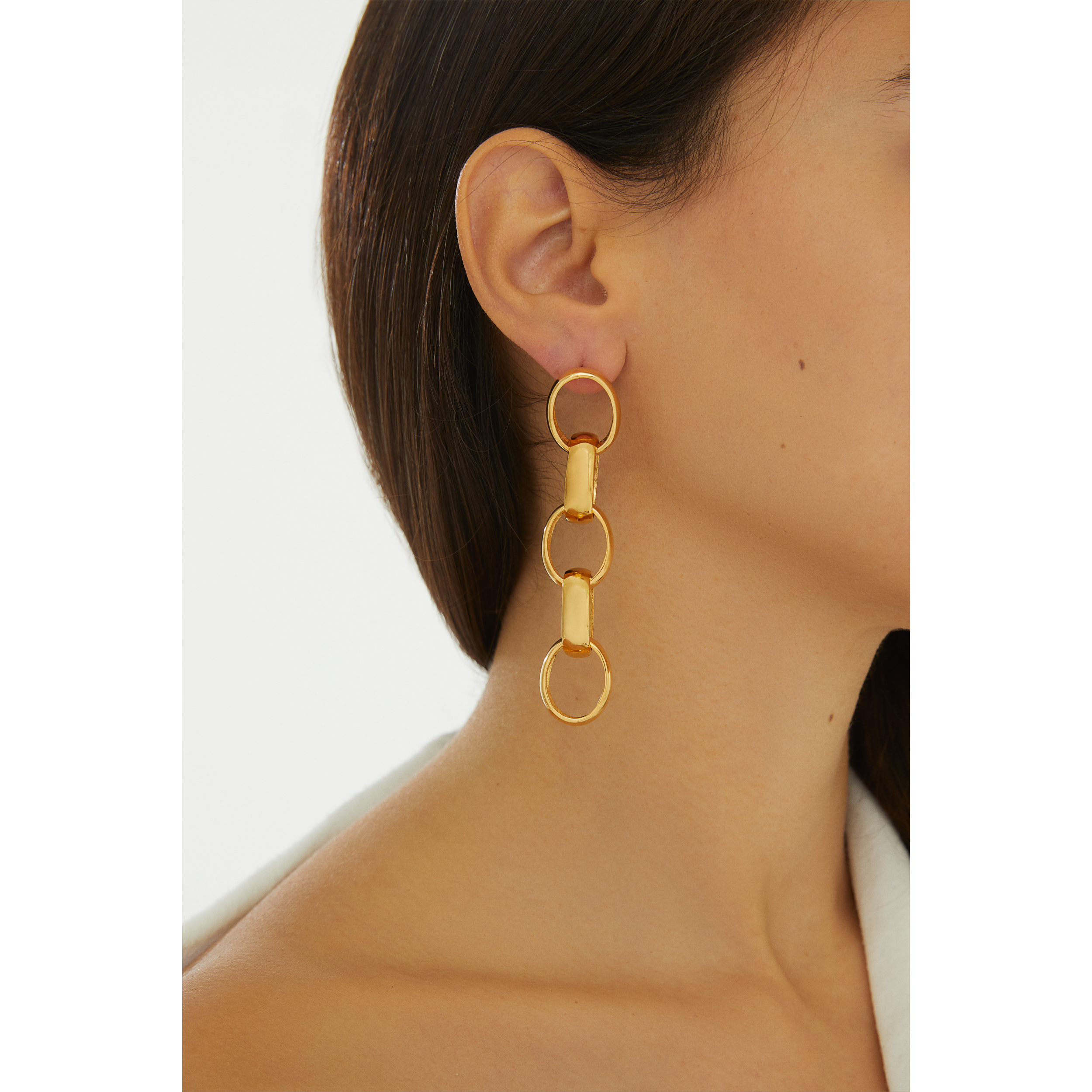 Maison Soula-Neith Chain Drop Earrings-Earrings-2-Milagron.com