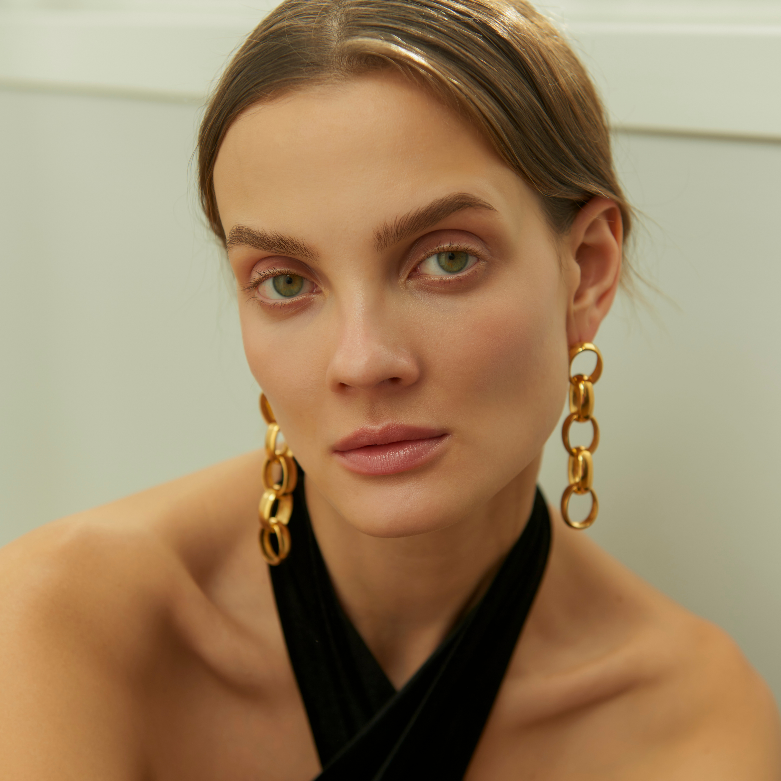 Maison Soula-Neith Chain Drop Earrings-Earrings-4-Milagron.com