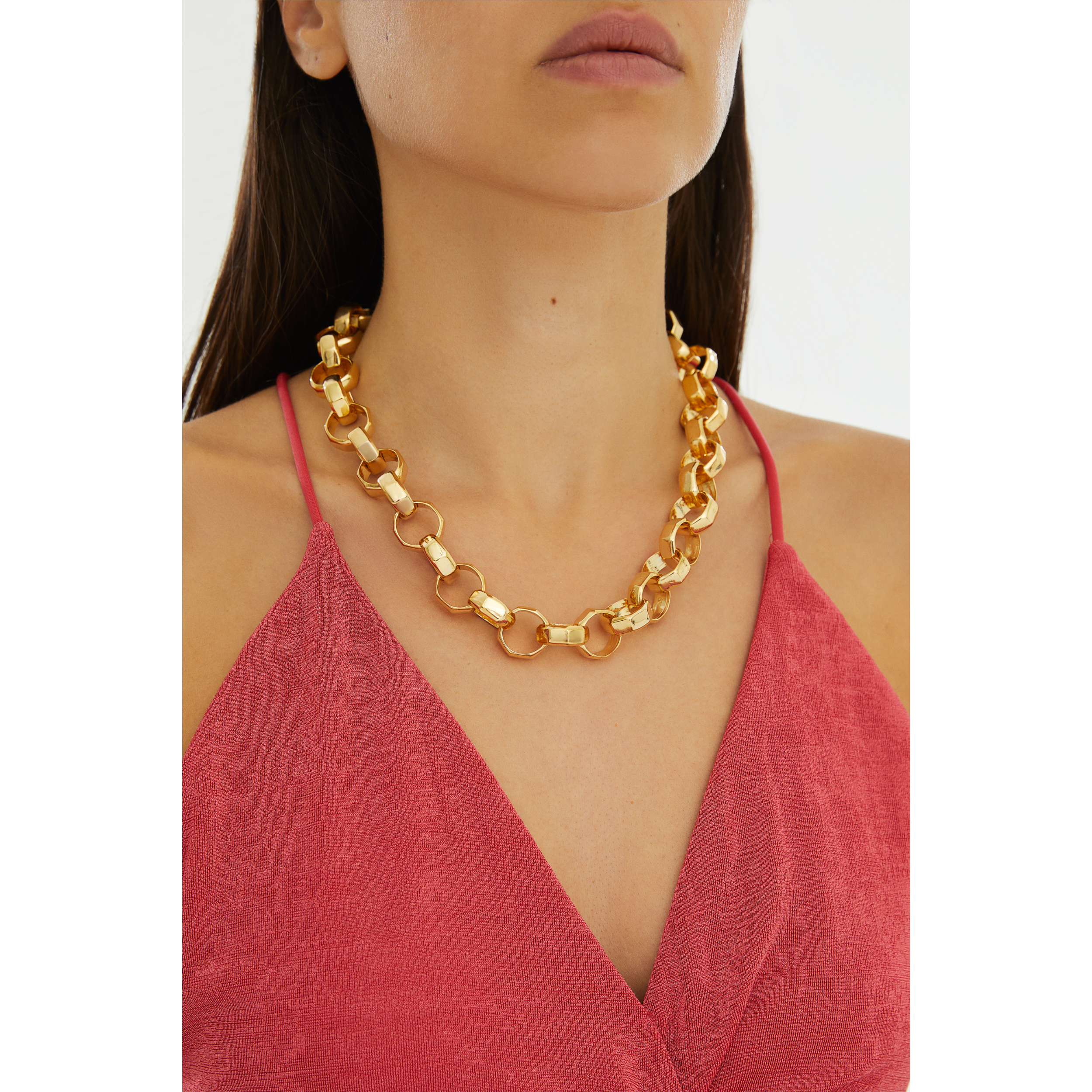 Maison Soula-Octagon Chain Necklace-Necklace-4-Milagron.com