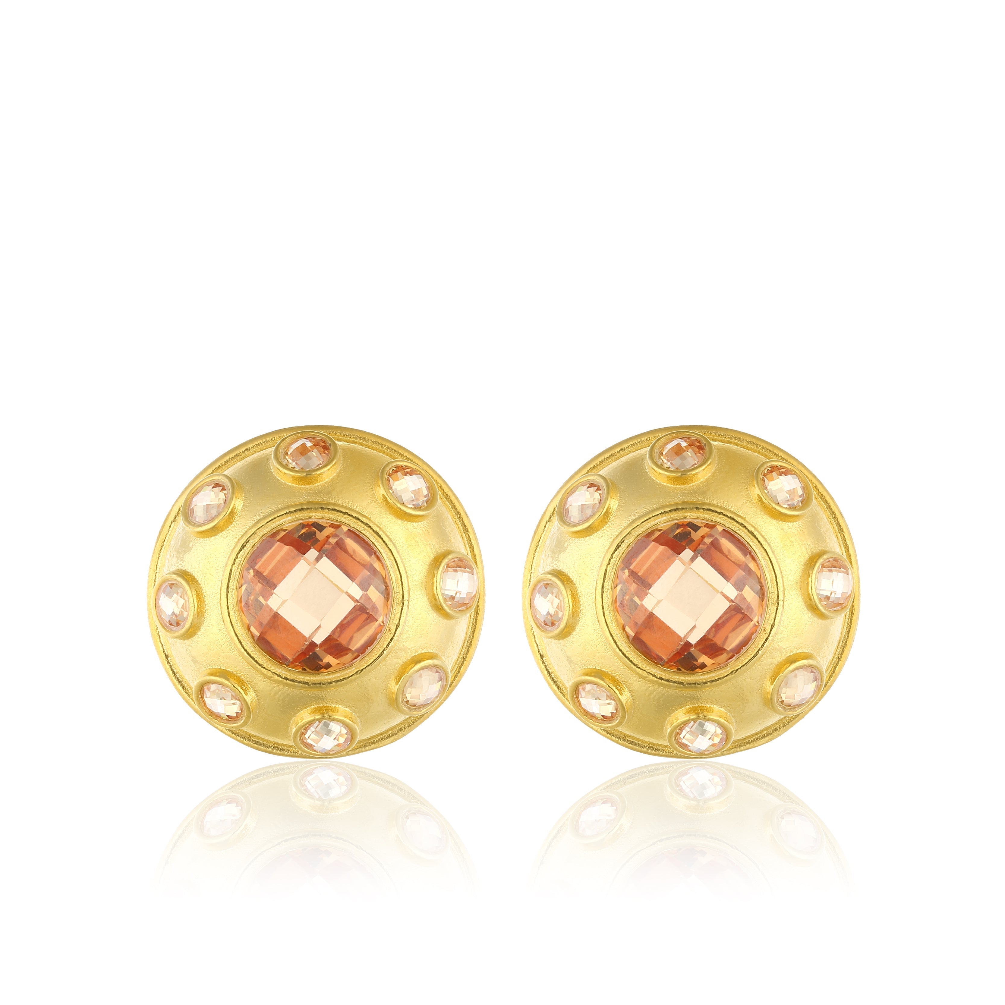 Maison Soula-Olympia Earrings Coral Gold-Earrings-1-Milagron.com