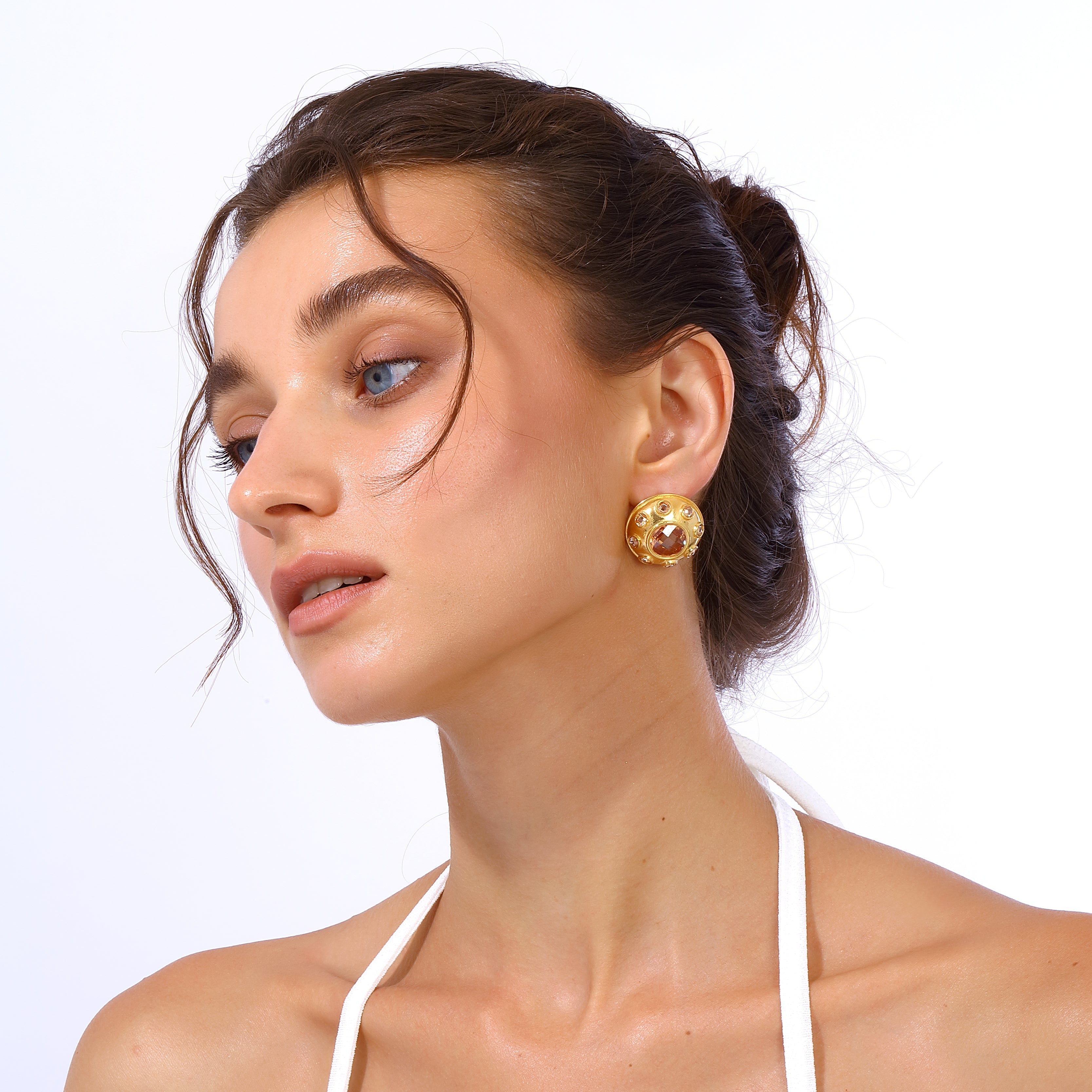 Maison Soula-Olympia Earrings Coral Gold-Earrings-4-Milagron.com