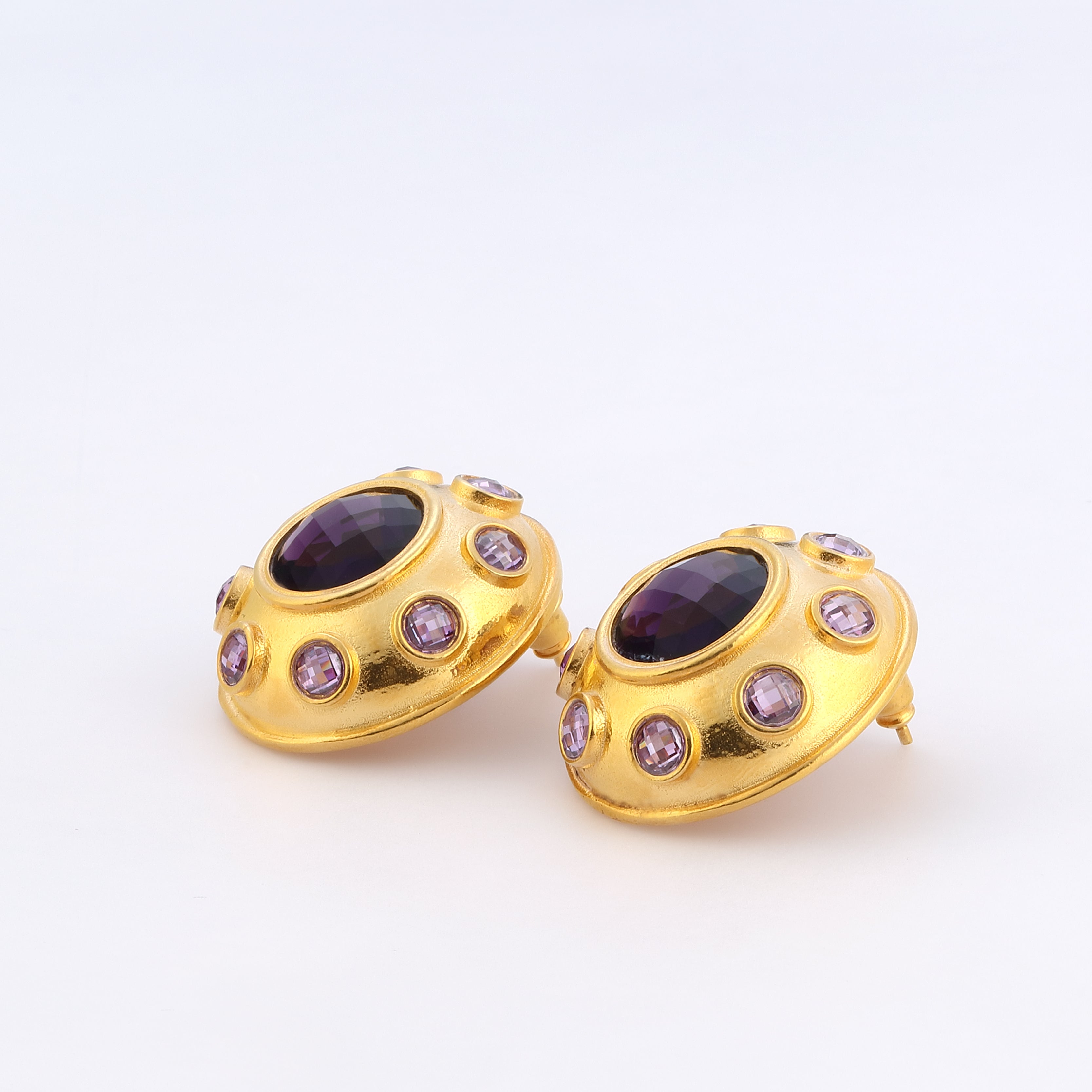 Maison Soula-Olympia Earrings Dark Amethyst-Earrings-5-Milagron.com