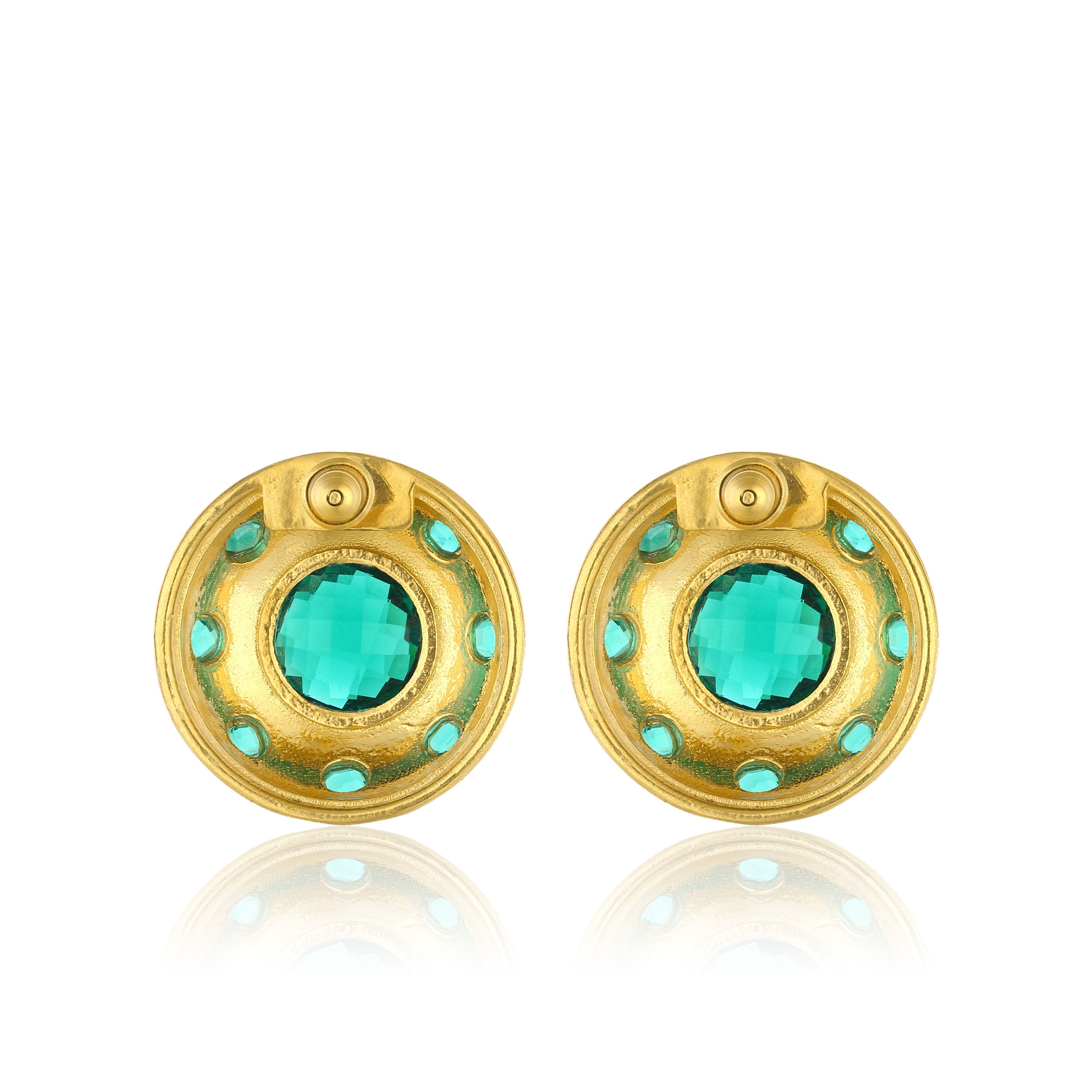 Maison Soula-Olympia Earrings Emerald Green-Earrings-3-Milagron.com