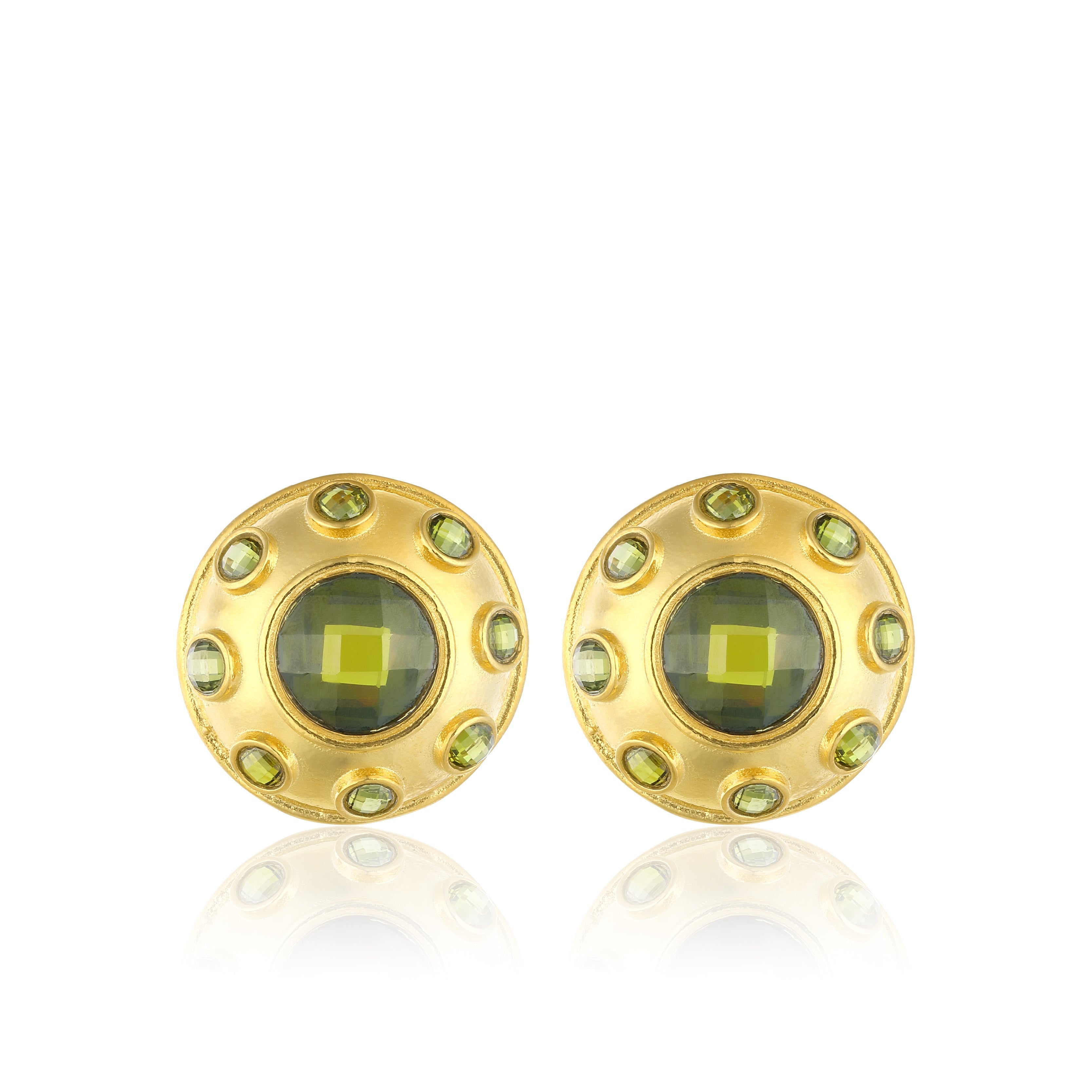 Maison Soula-Olympia Earrings Olive Green-Earrings-1-Milagron.com