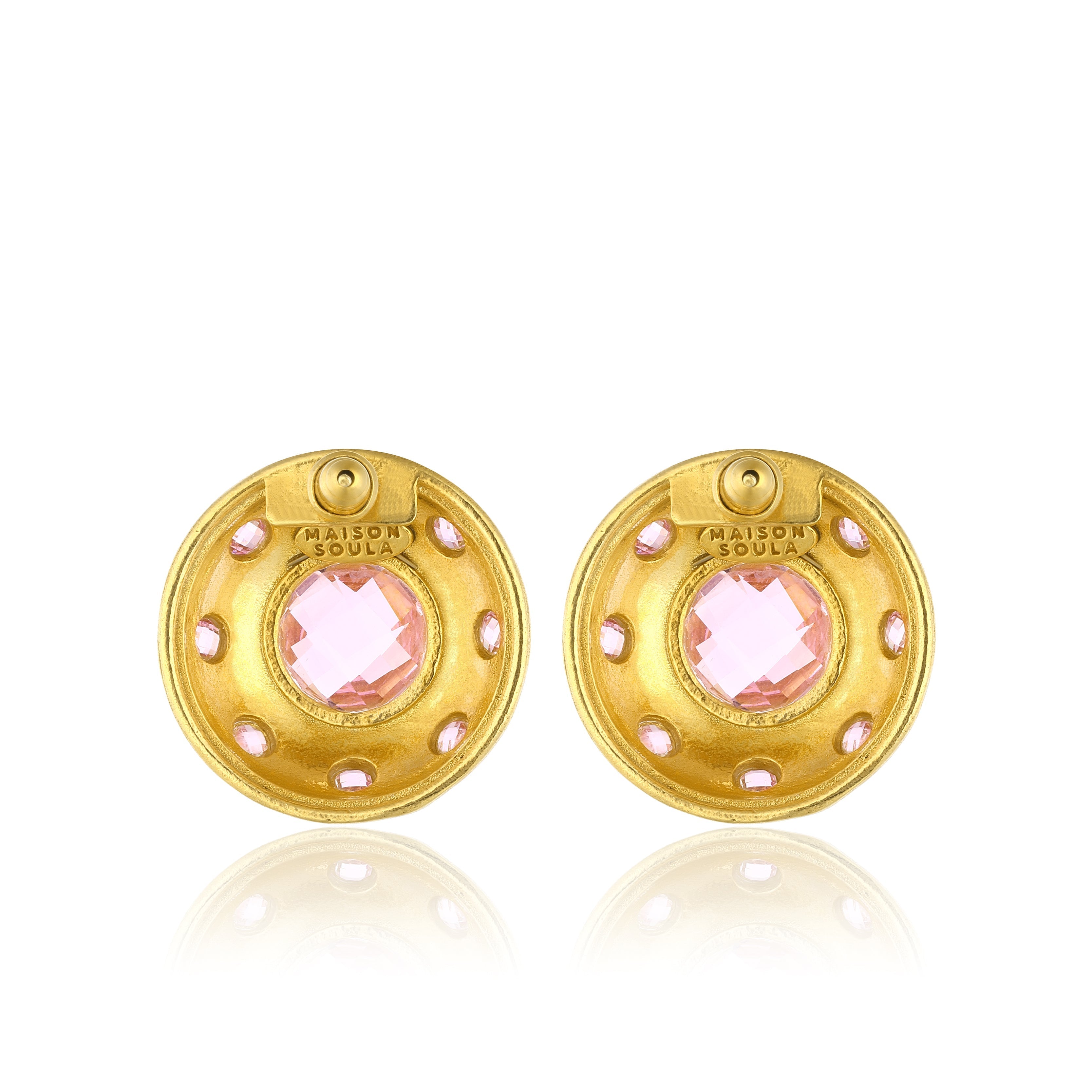 Maison Soula-Olympia Earrings Rose Pink-Earrings-3-Milagron.com