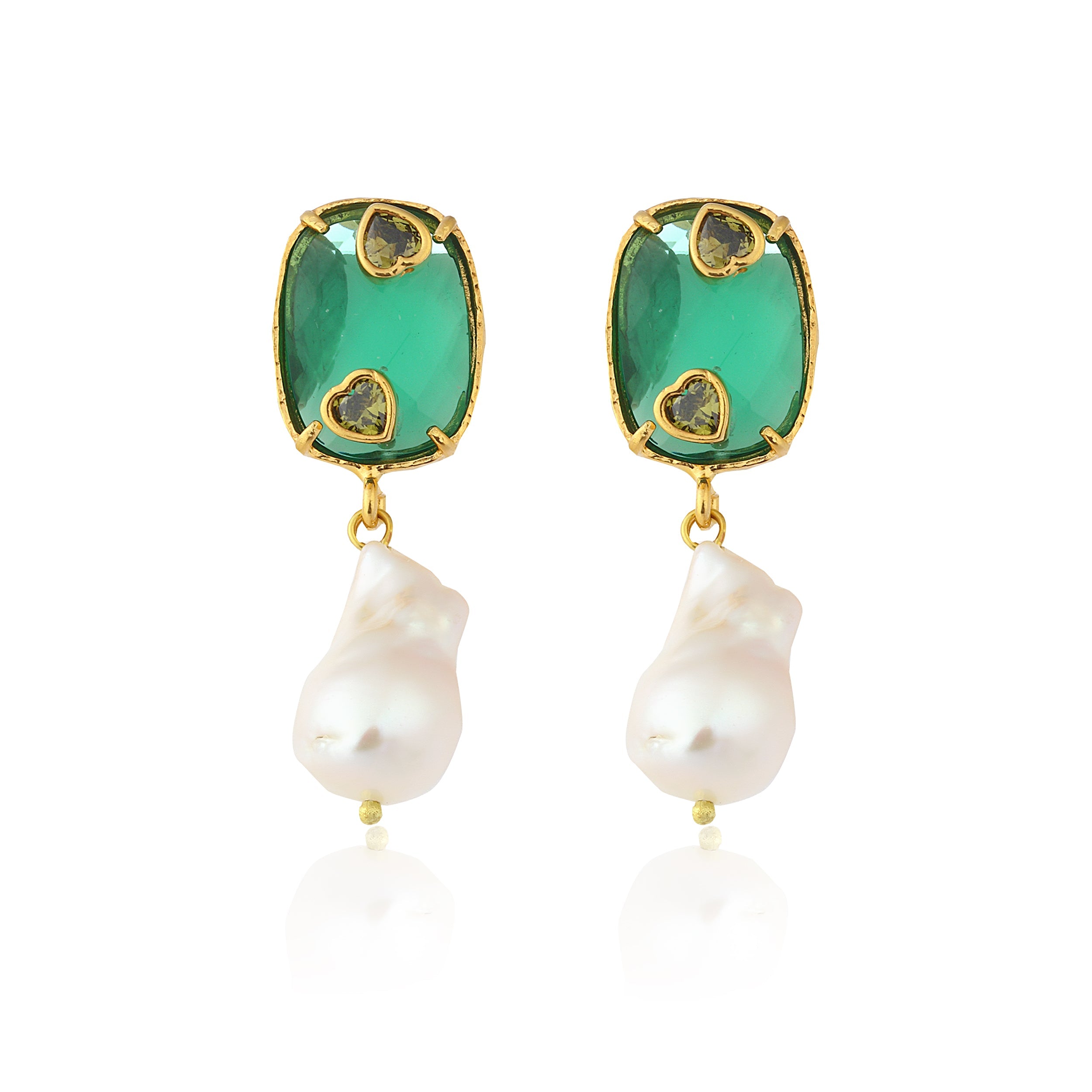 Maison Soula-Antheia Earrings Green-Earrings-1-Milagron.com