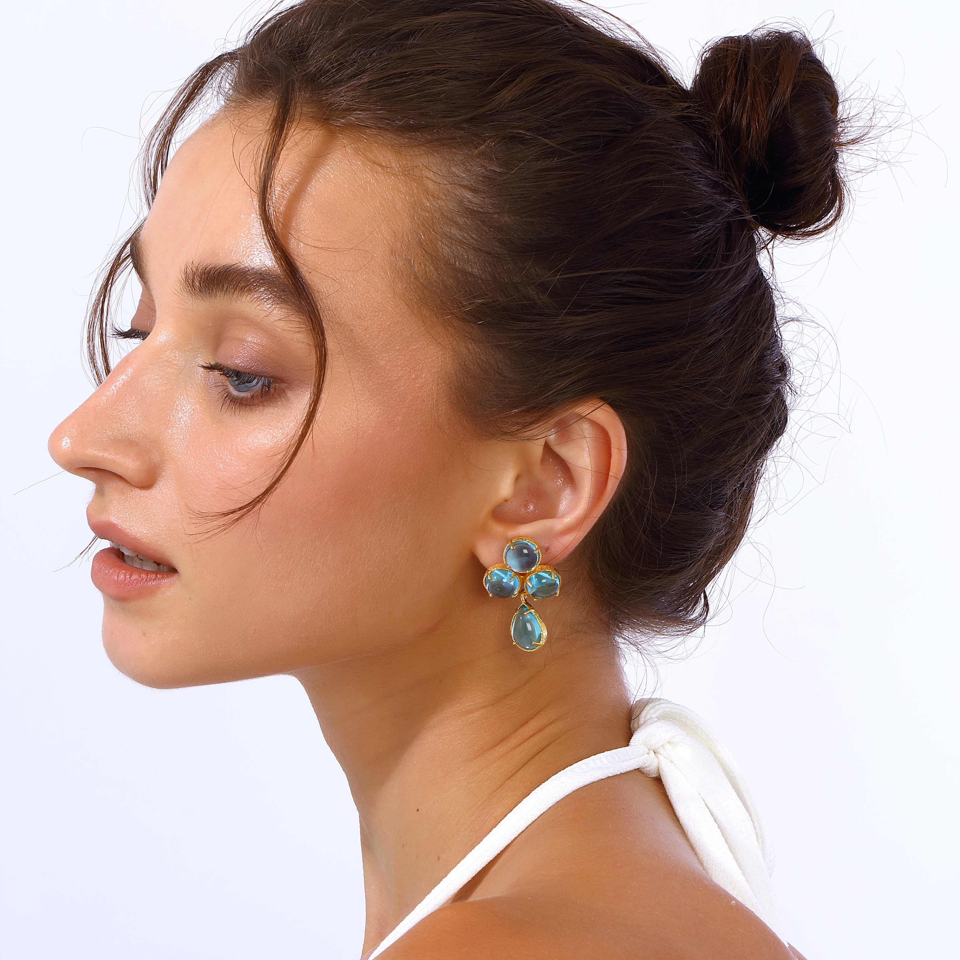 Maison Soula-Aqua Earrings Aquamarine Blue-Earrings-4-Milagron.com