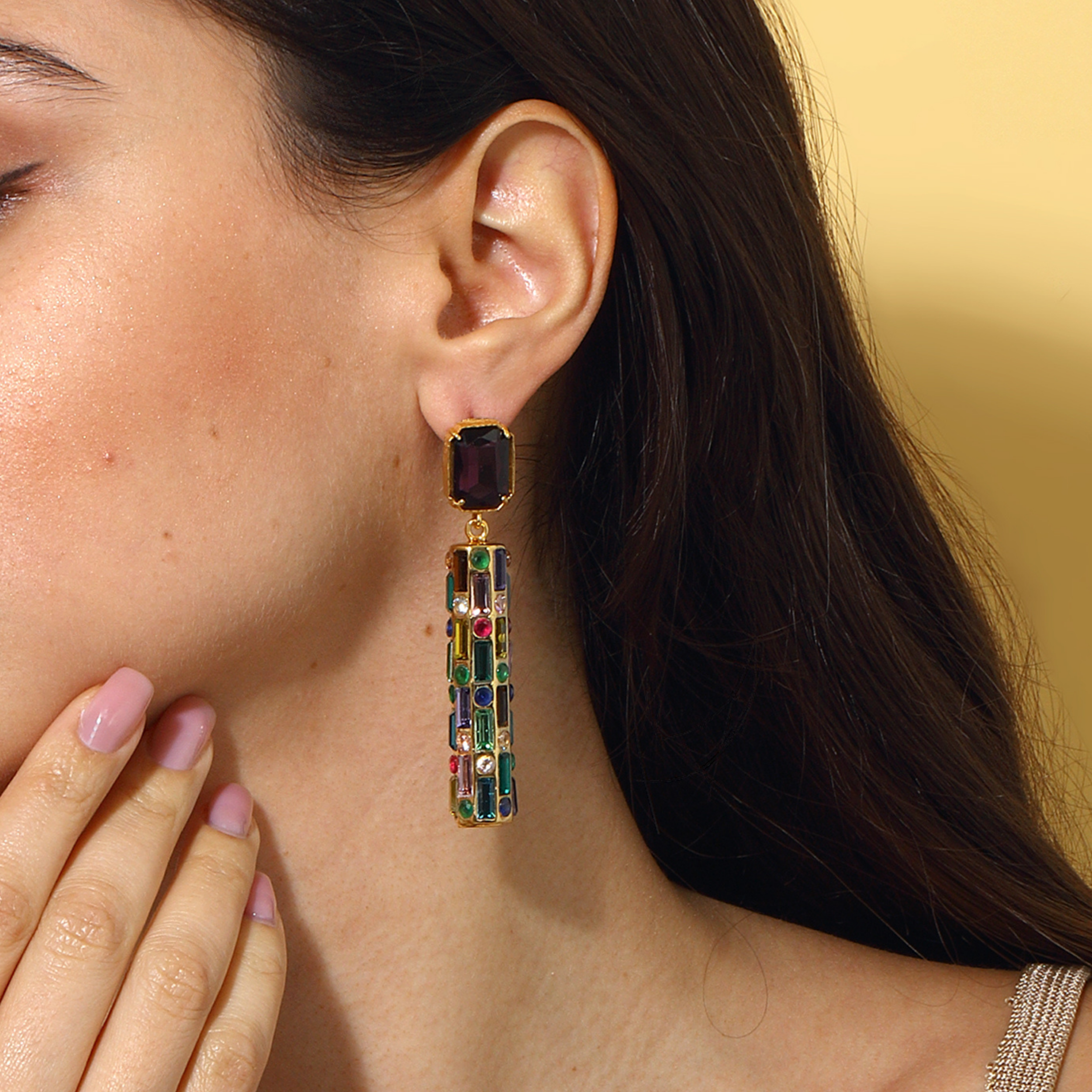 Maison Soula-Cher Drop Earrings Cherry Chocolate-Earrings-4-Milagron.com