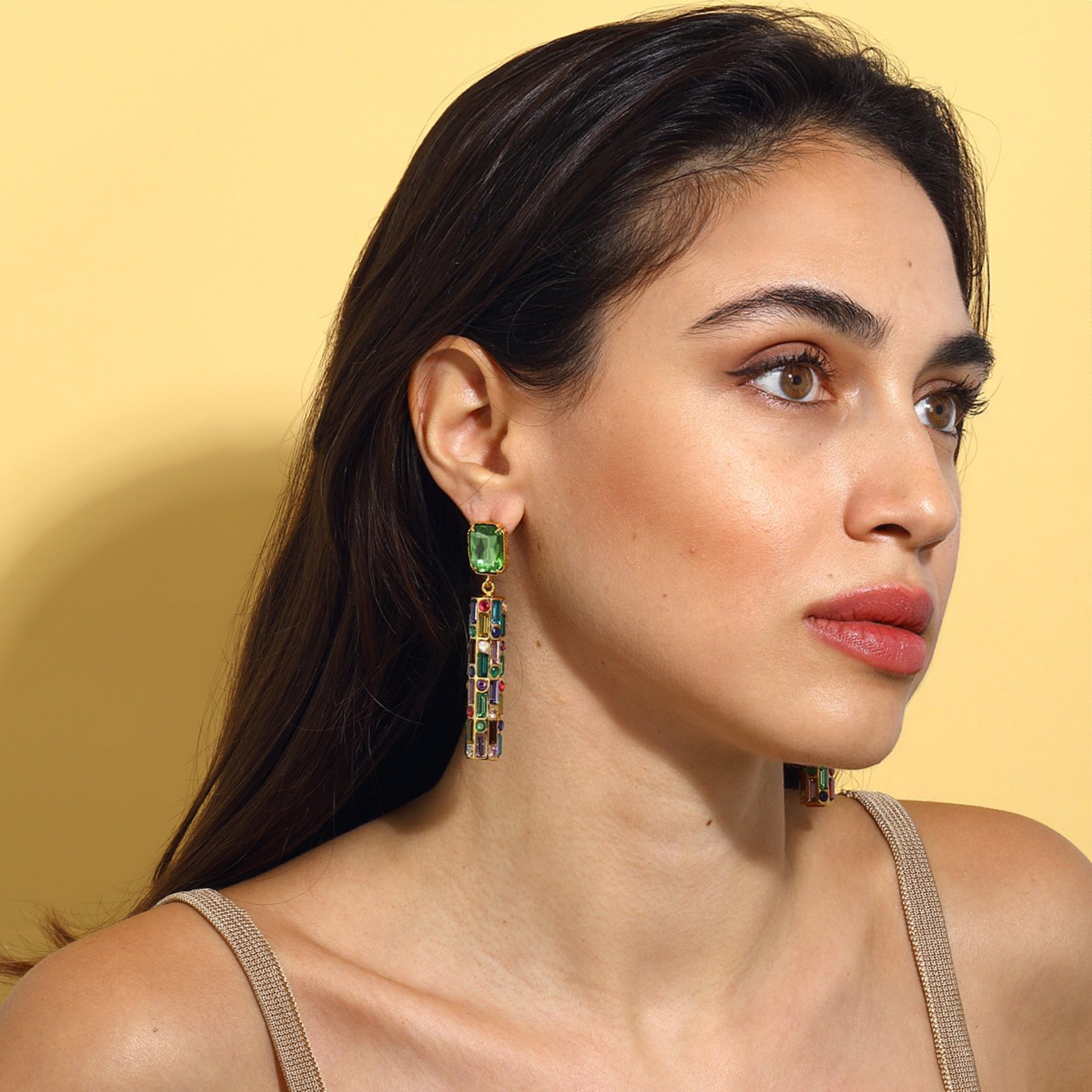 Maison Soula-Cher Drop Earrings Light Green-Earrings-2-Milagron.com