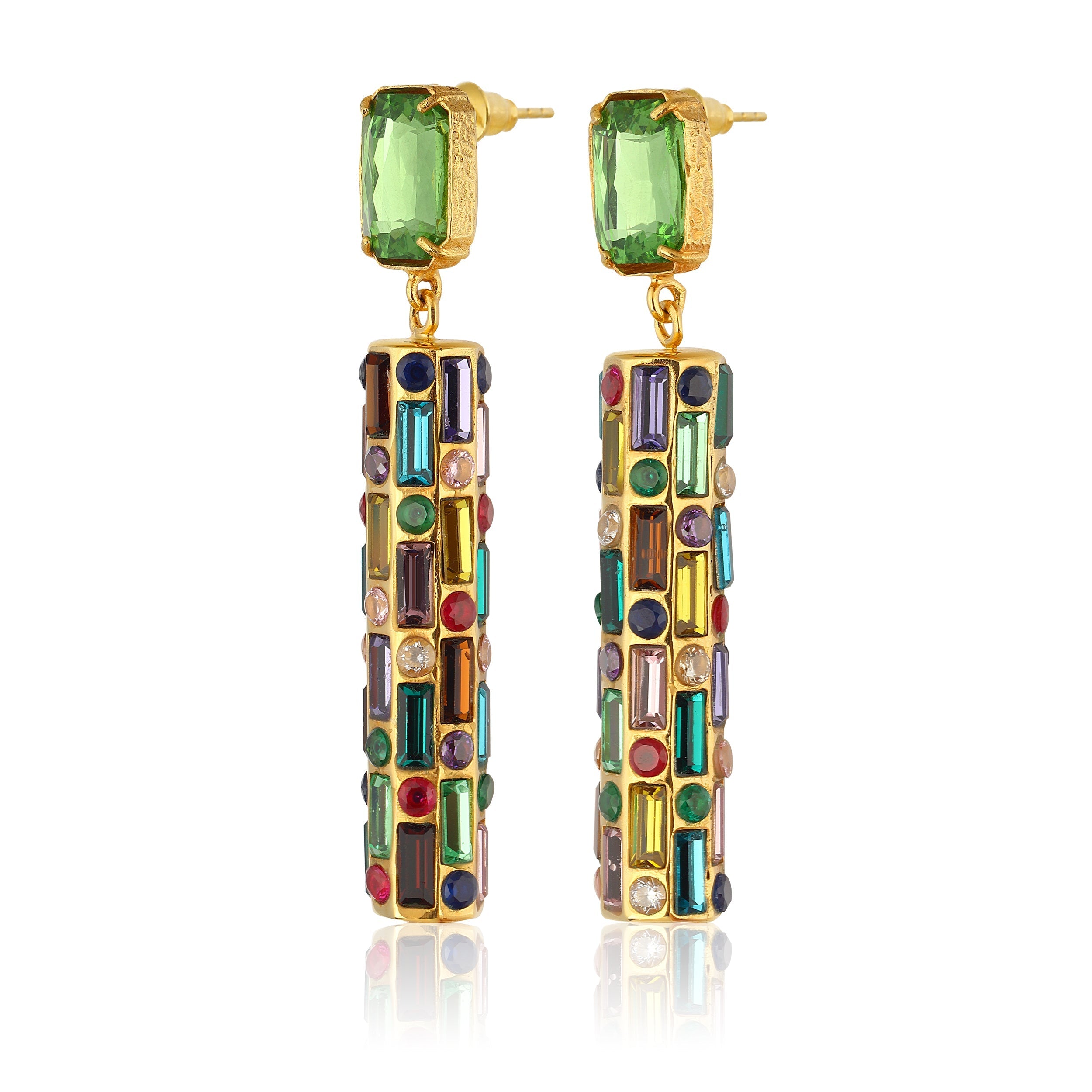 Maison Soula-Cher Drop Earrings Light Green-Earrings-4-Milagron.com