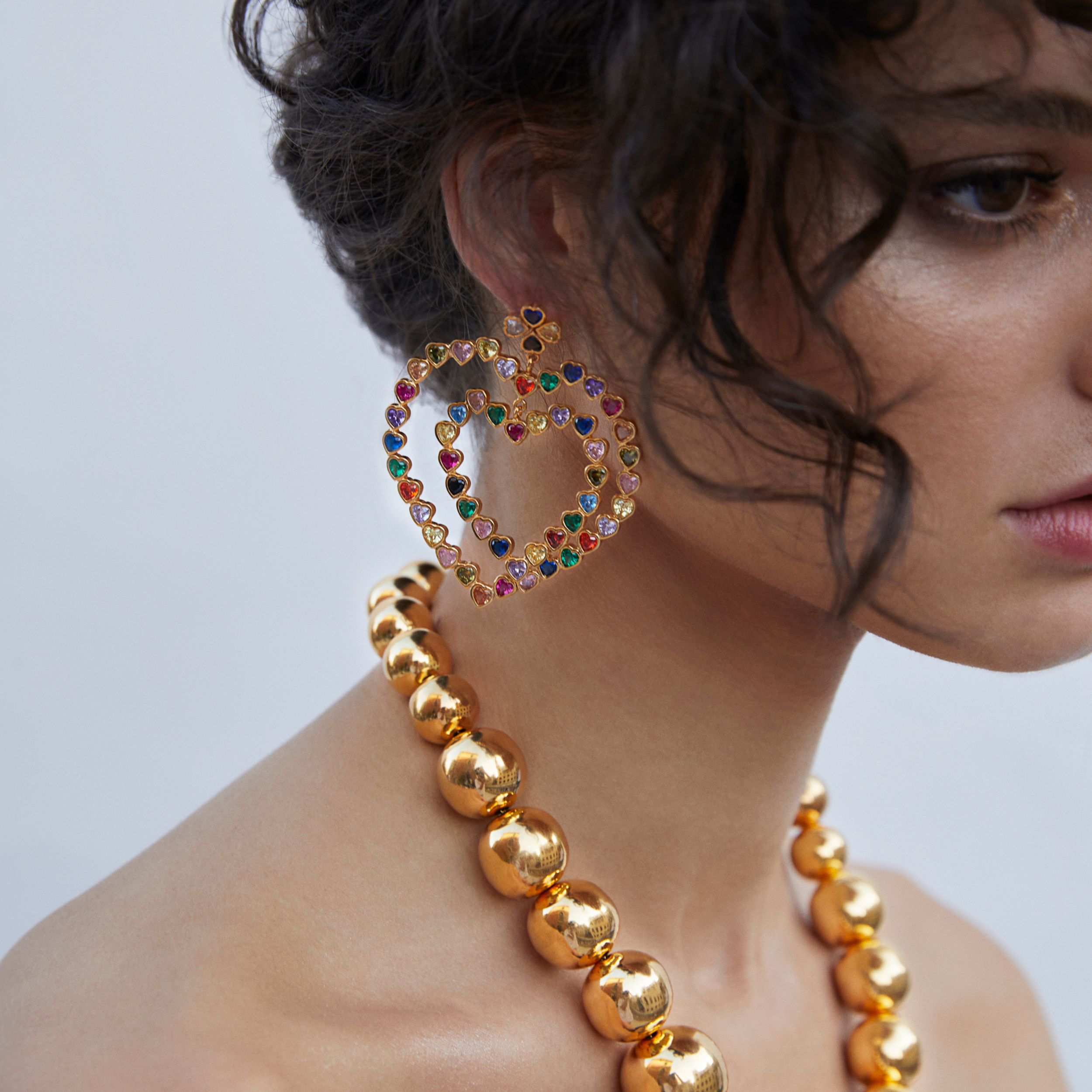 Maison Soula-Follow Your Heart Earrings Multicolor Vibrant Colors-Earrings-2-Milagron.com