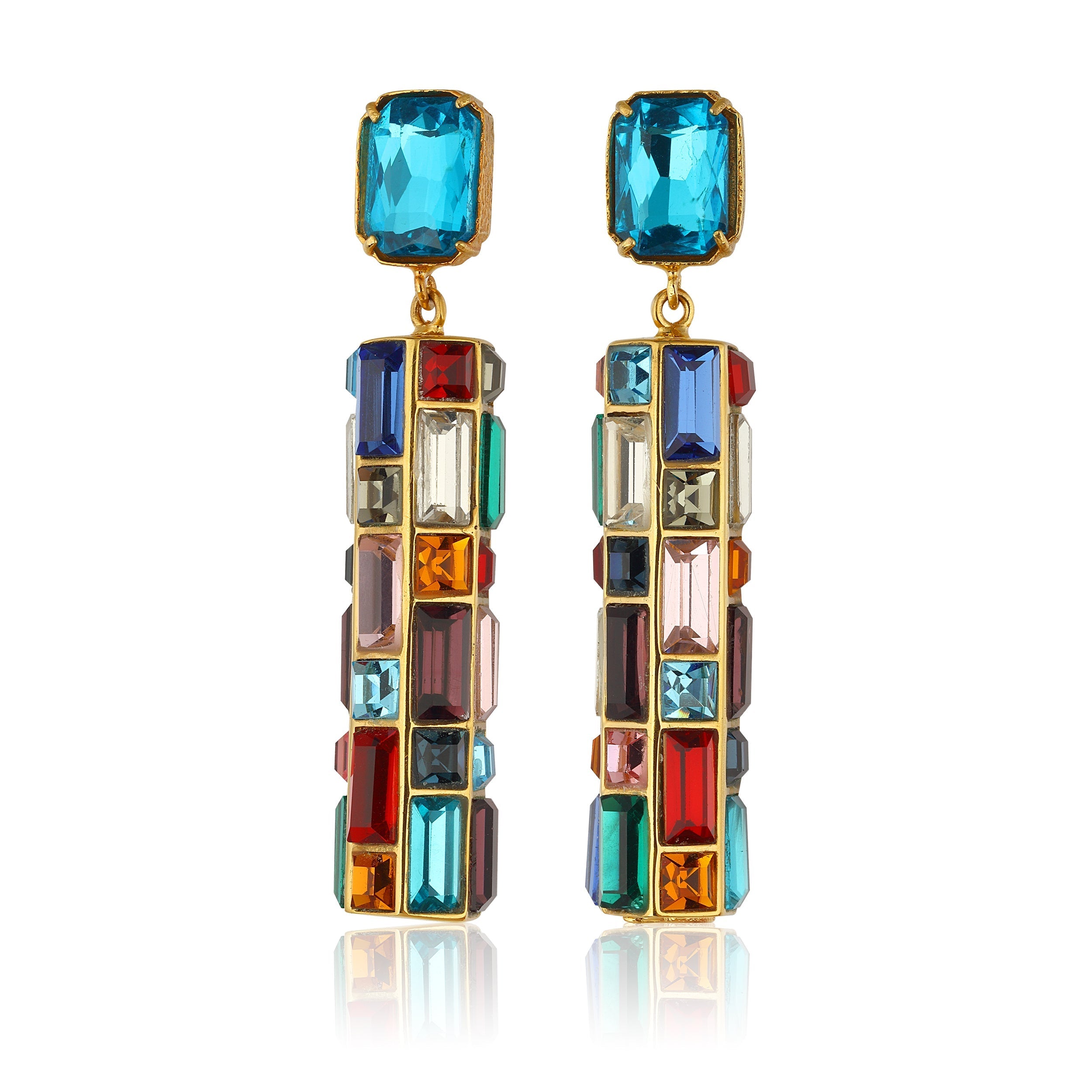 Maison Soula-Gloria Earrings Deep Blue-Earrings-1-Milagron.com