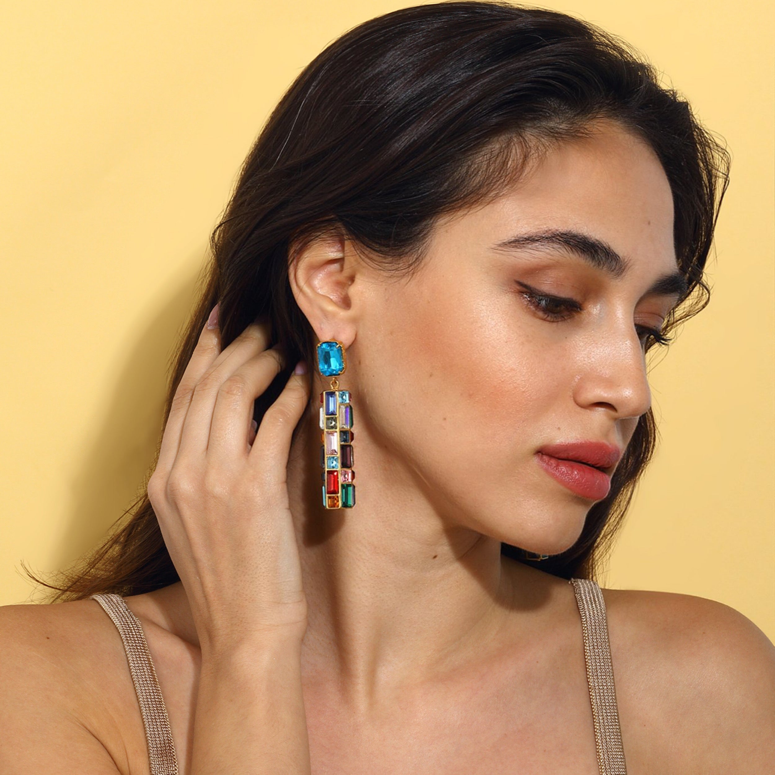 Maison Soula-Gloria Earrings Deep Blue-Earrings-4-Milagron.com