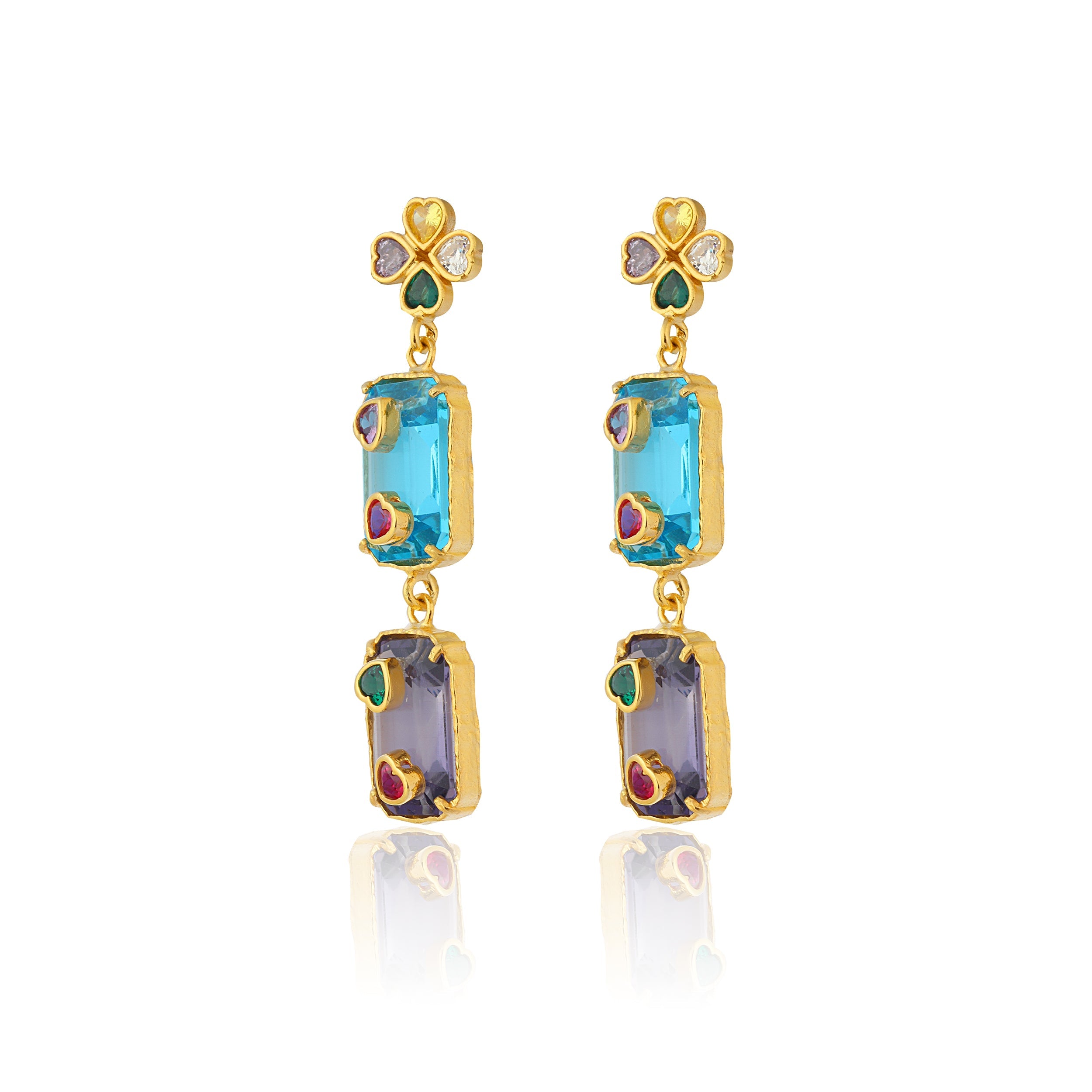 Maison Soula-Hedone Earrings Blue & Violet-3-Milagron.com