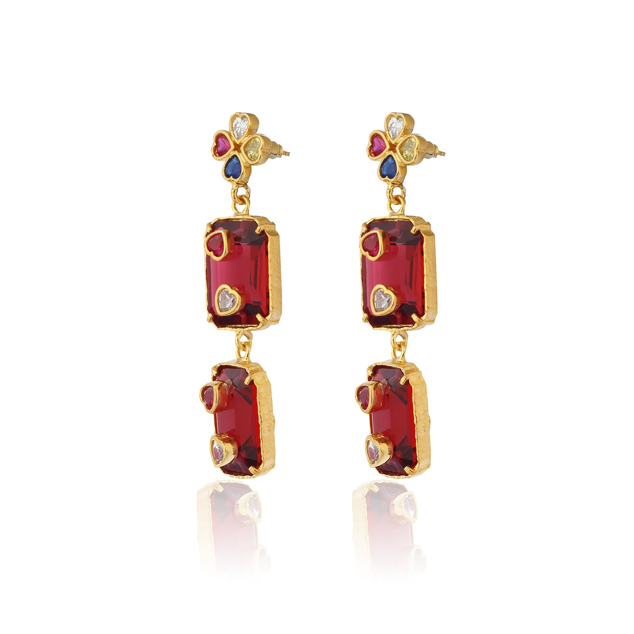 Maison Soula-Hedone Earrings Emerald Red-3-Milagron.com