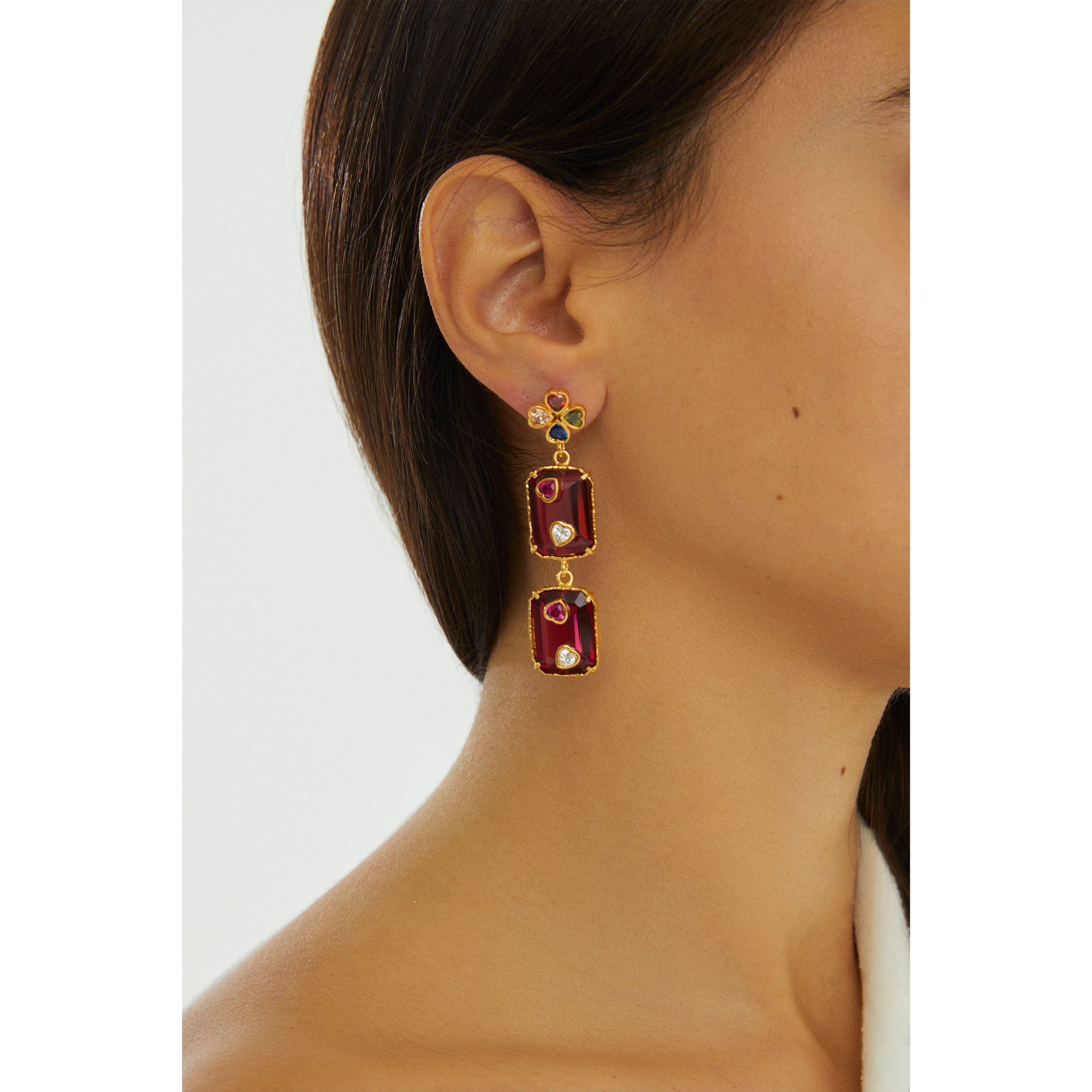 Maison Soula-Hedone Earrings Emerald Red-4-Milagron.com
