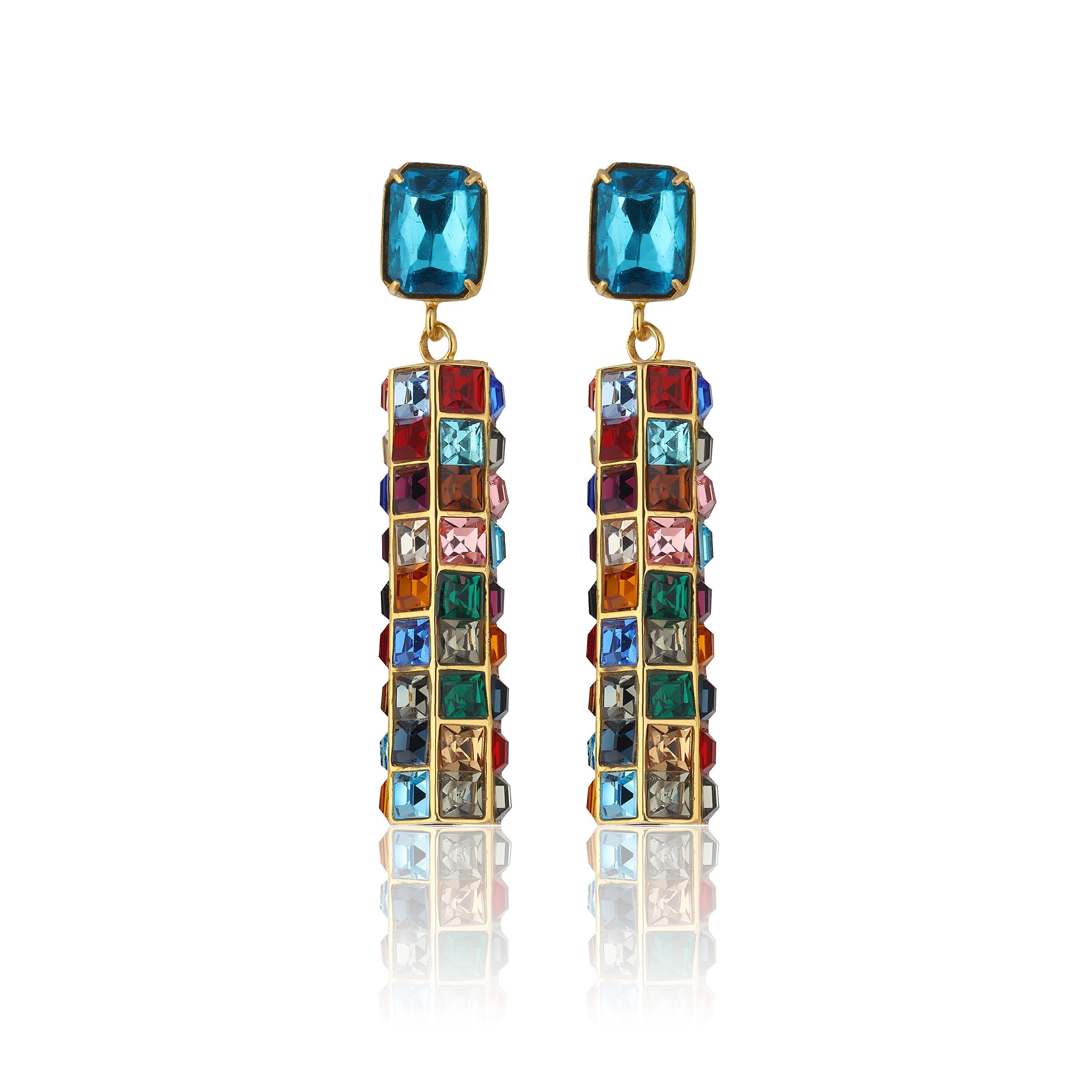 Maison Soula-Hypnos Drop Earrings Deep Blue-Earrings-1-Milagron.com