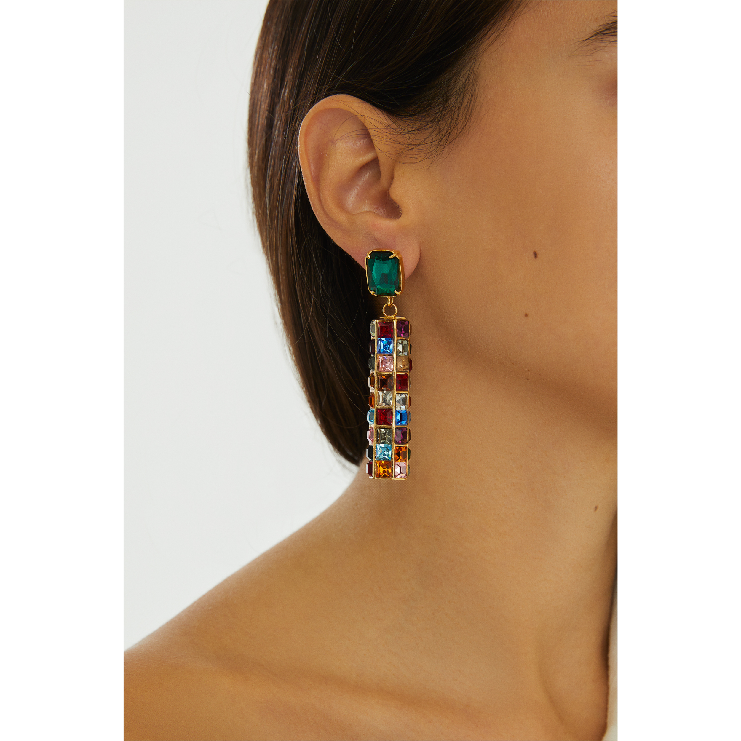 Maison Soula-Hypnos Drop Earrings Emerald Green-Earrings-2-Milagron.com