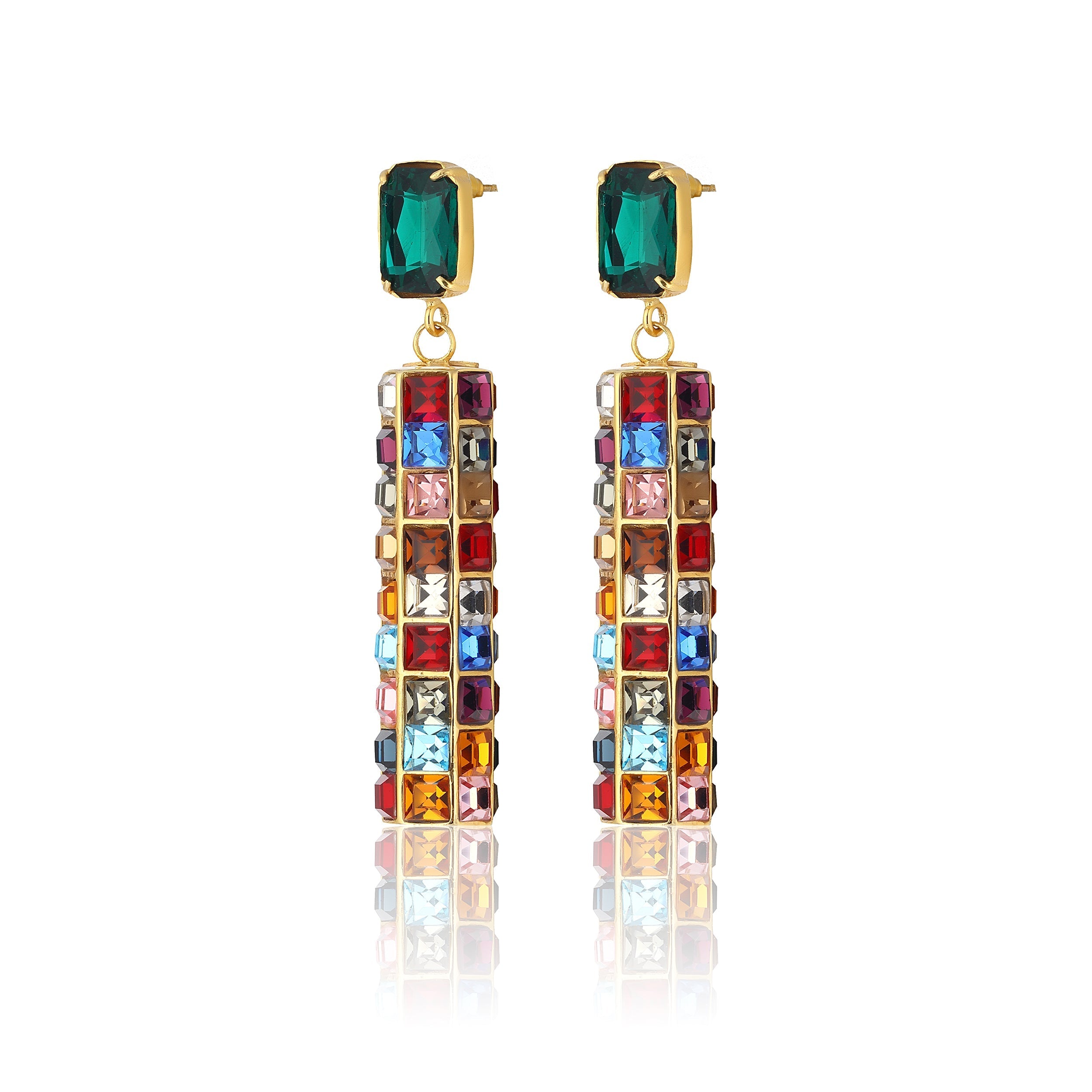 Maison Soula-Hypnos Drop Earrings Emerald Green-Earrings-3-Milagron.com