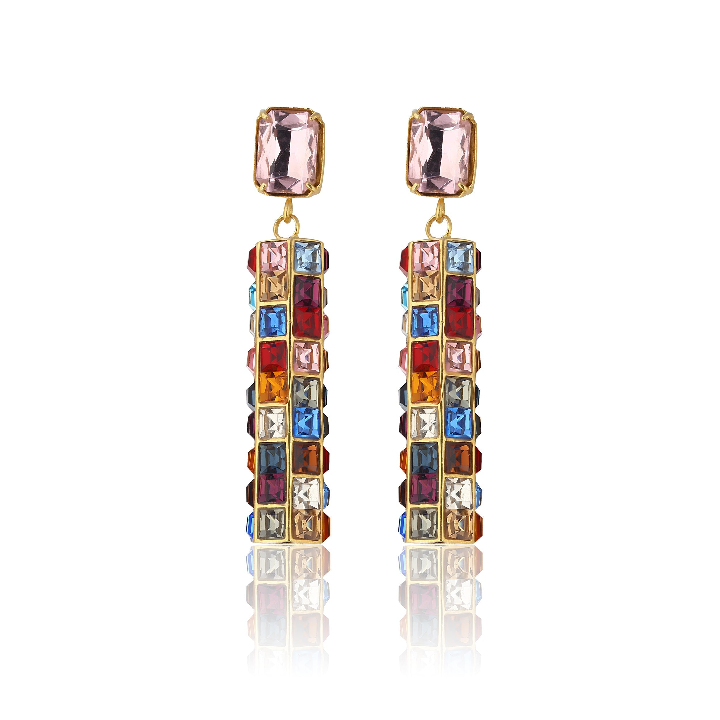 Maison Soula-Hypnos Drop Earrings Rose Pink-Earrings-1-Milagron.com