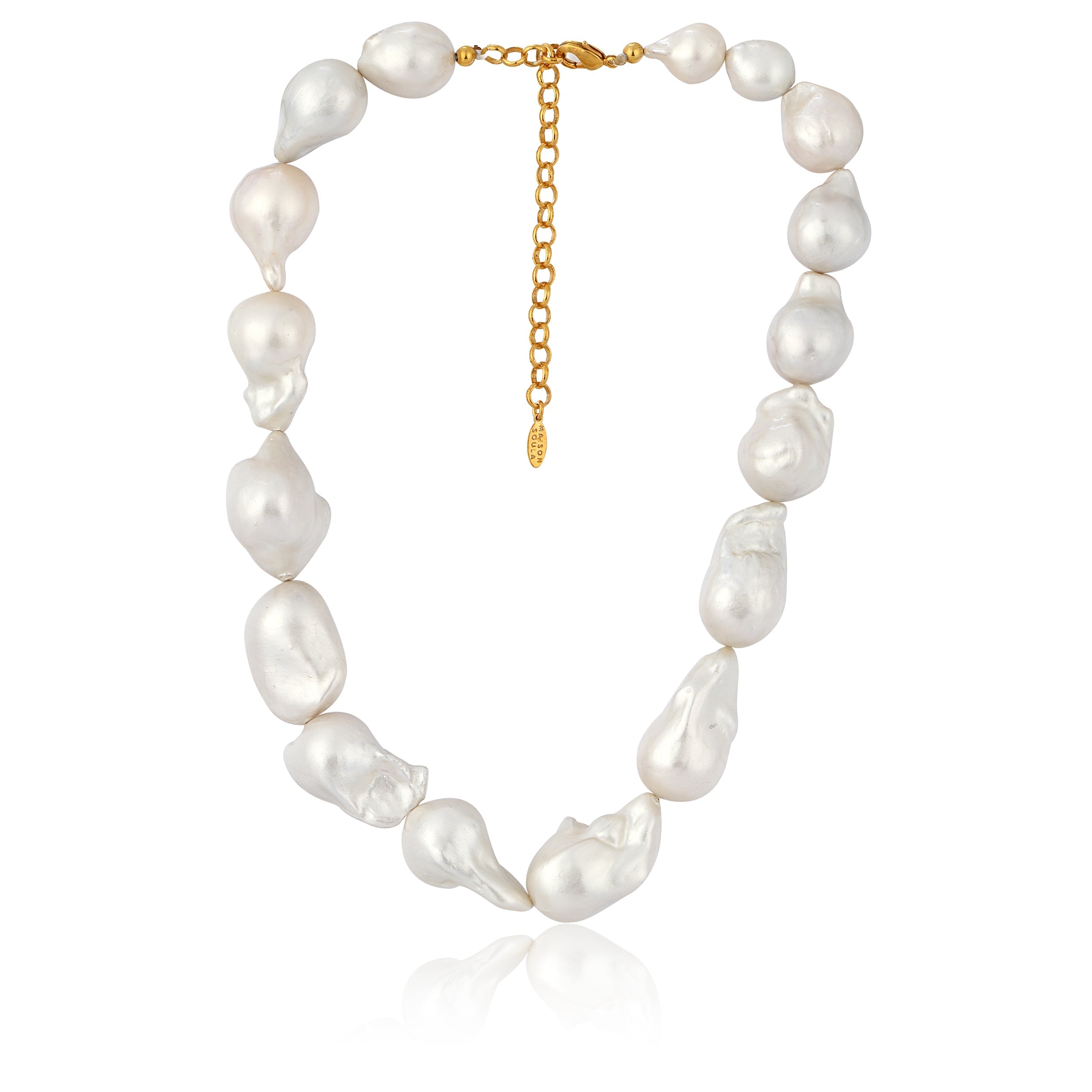 Maison Soula-La Sirena Pearl Necklace-Necklace-1-Milagron.com