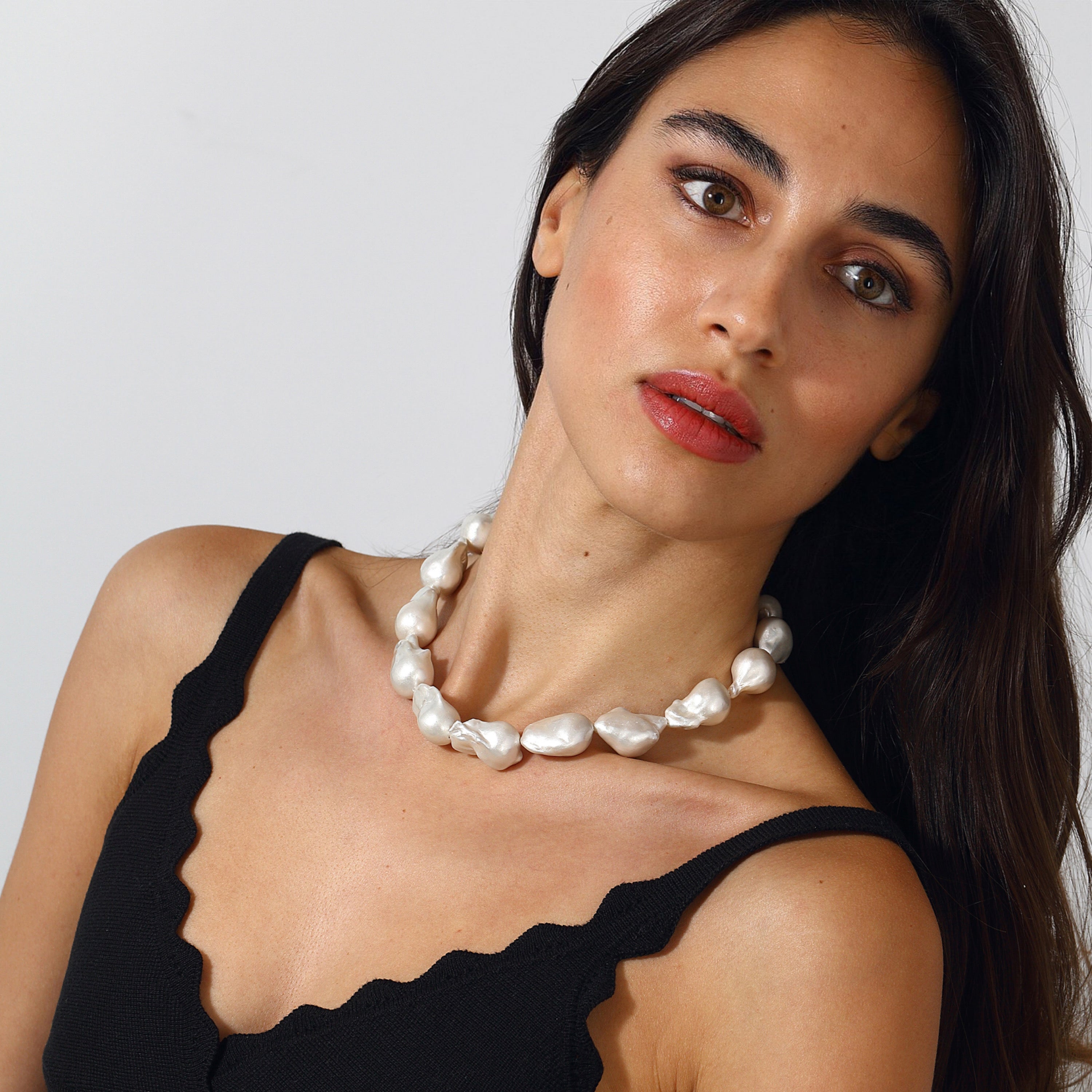 Maison Soula-La Sirena Pearl Necklace-Necklace-6-Milagron.com
