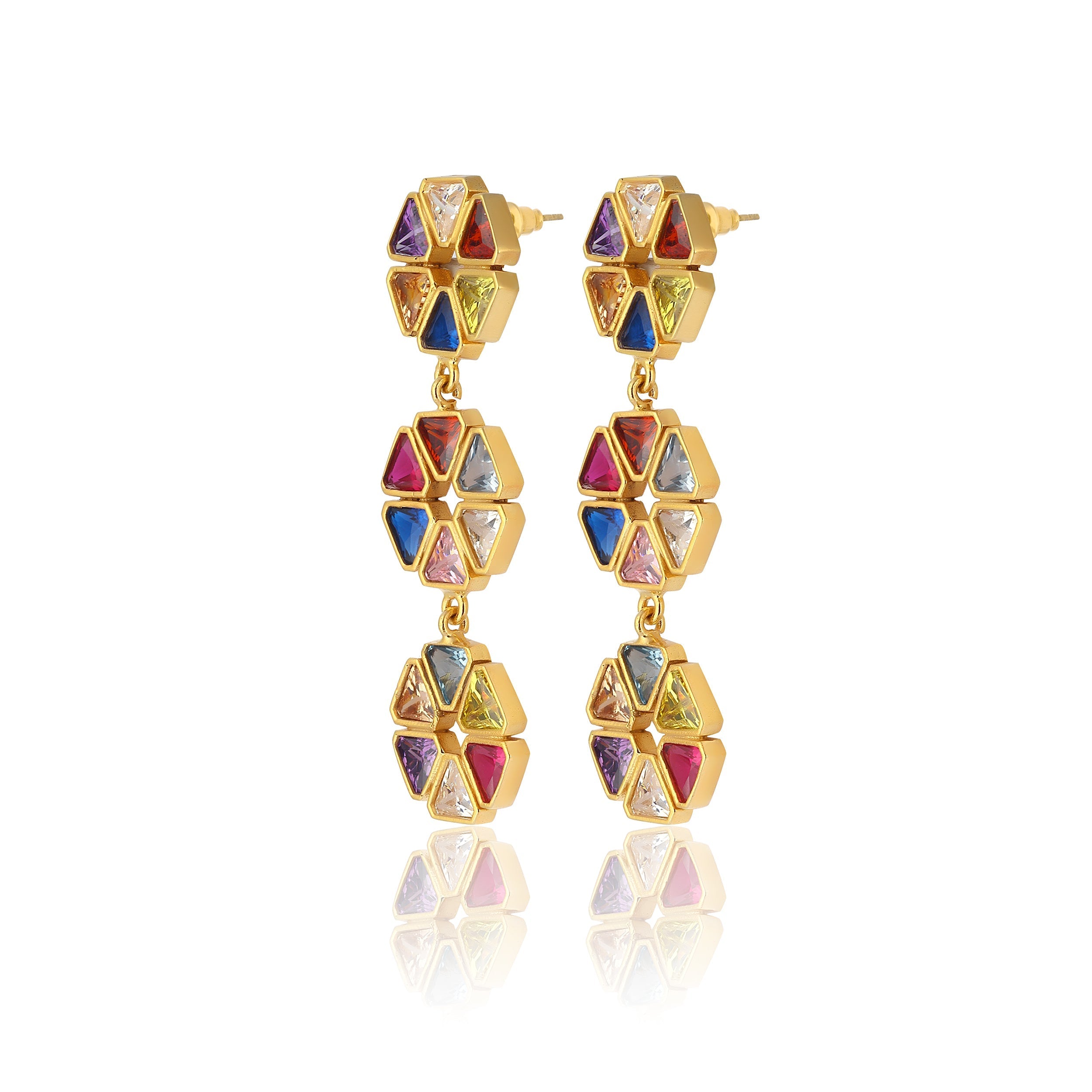 Maison Soula-Trio Wheel Of Fortune Earrings-Earrings-3-Milagron.com