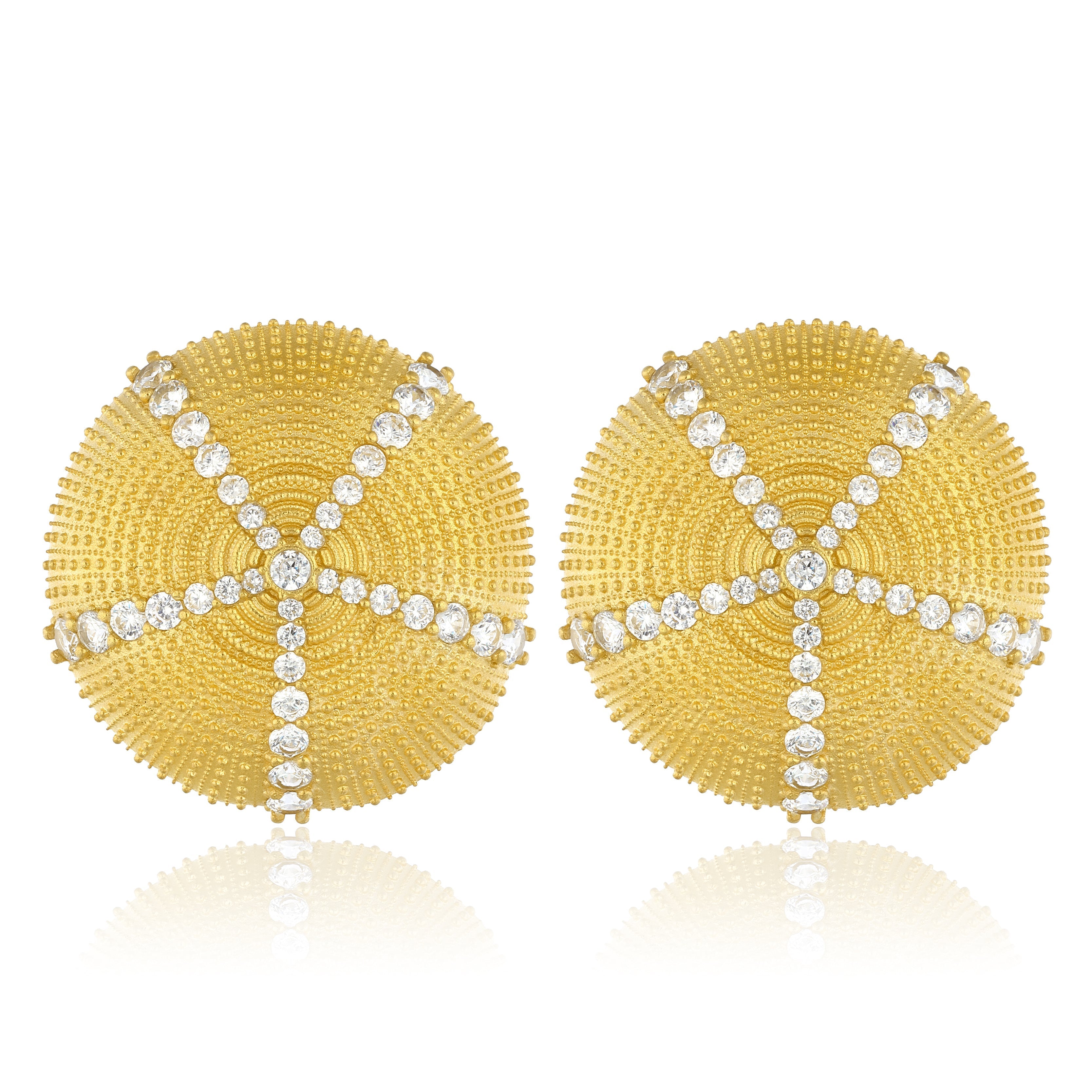 Maison Soula-Sea Urchin Earrings Clear-Earrings-1-Milagron.com