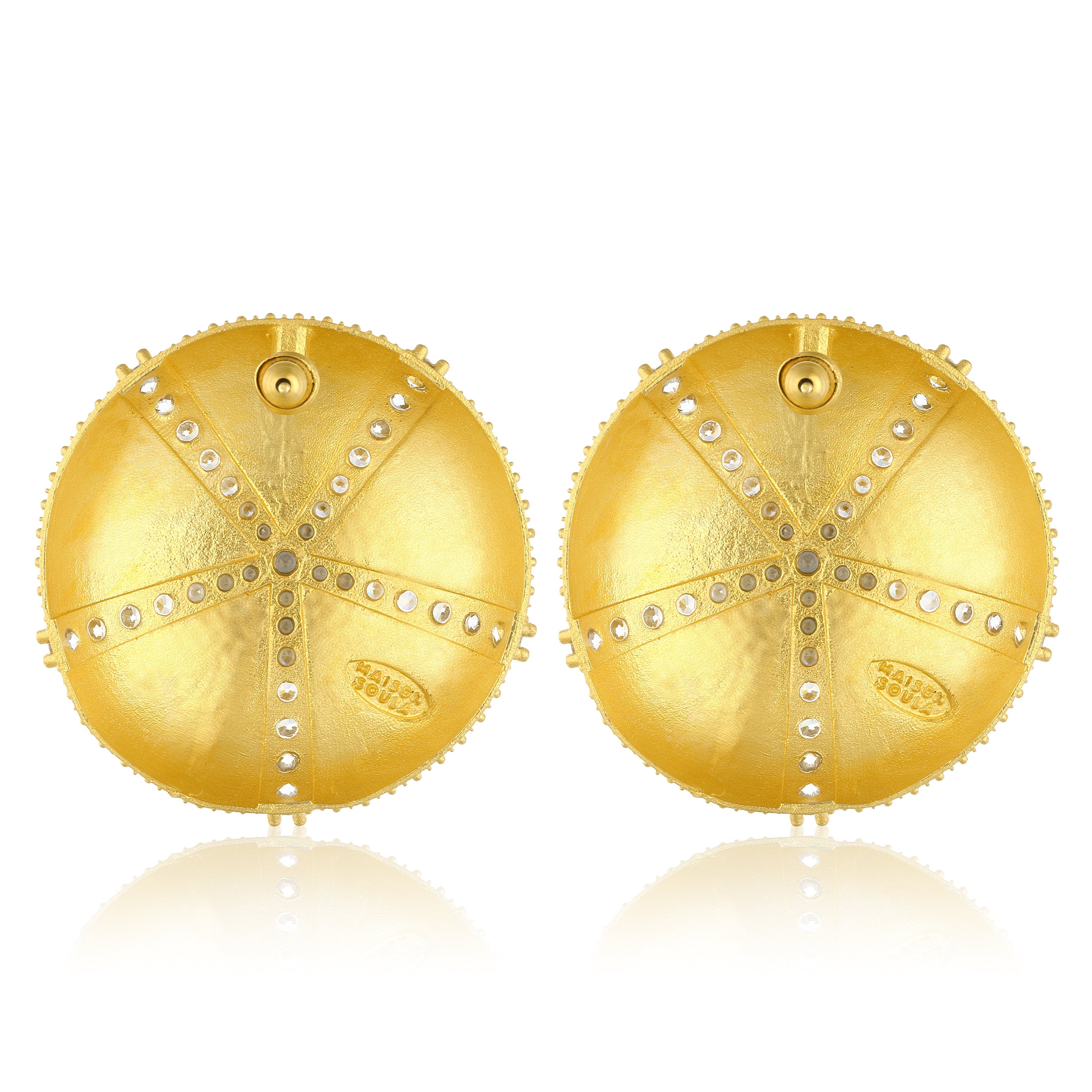 Maison Soula-Sea Urchin Earrings Clear-Earrings-3-Milagron.com