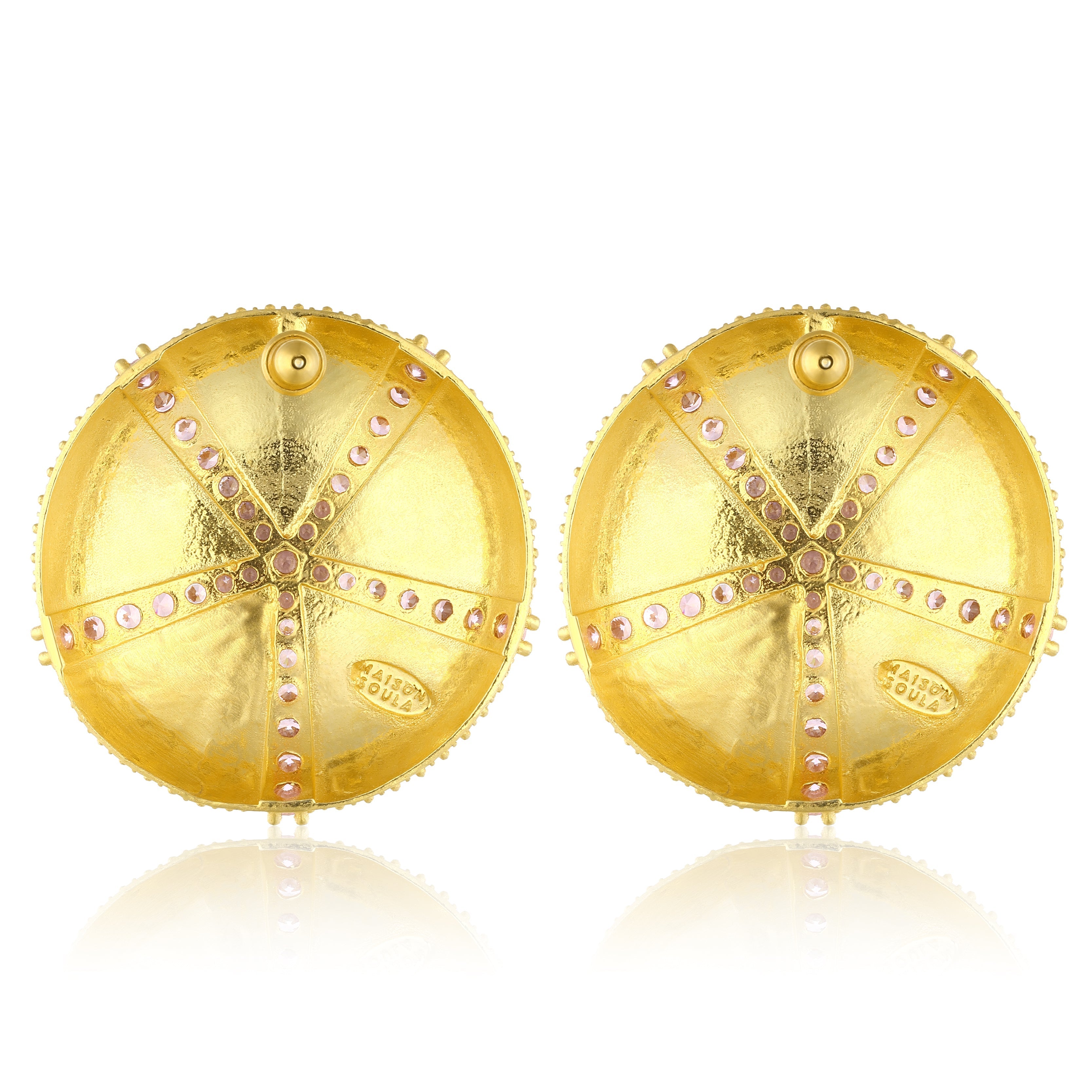 Maison Soula-Sea Urchin Earrings Rose Pink-Earrings-3-Milagron.com