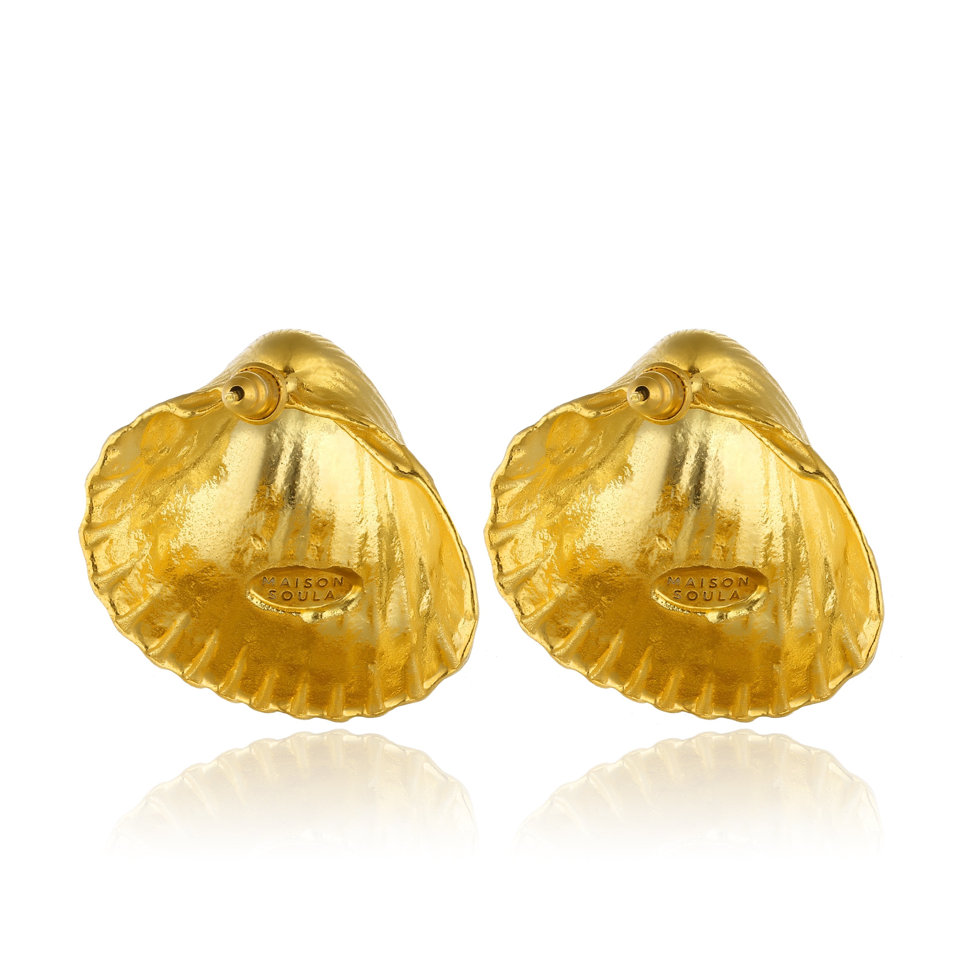 Maison Soula-Seashell Earrings-Earrings-3-Milagron.com