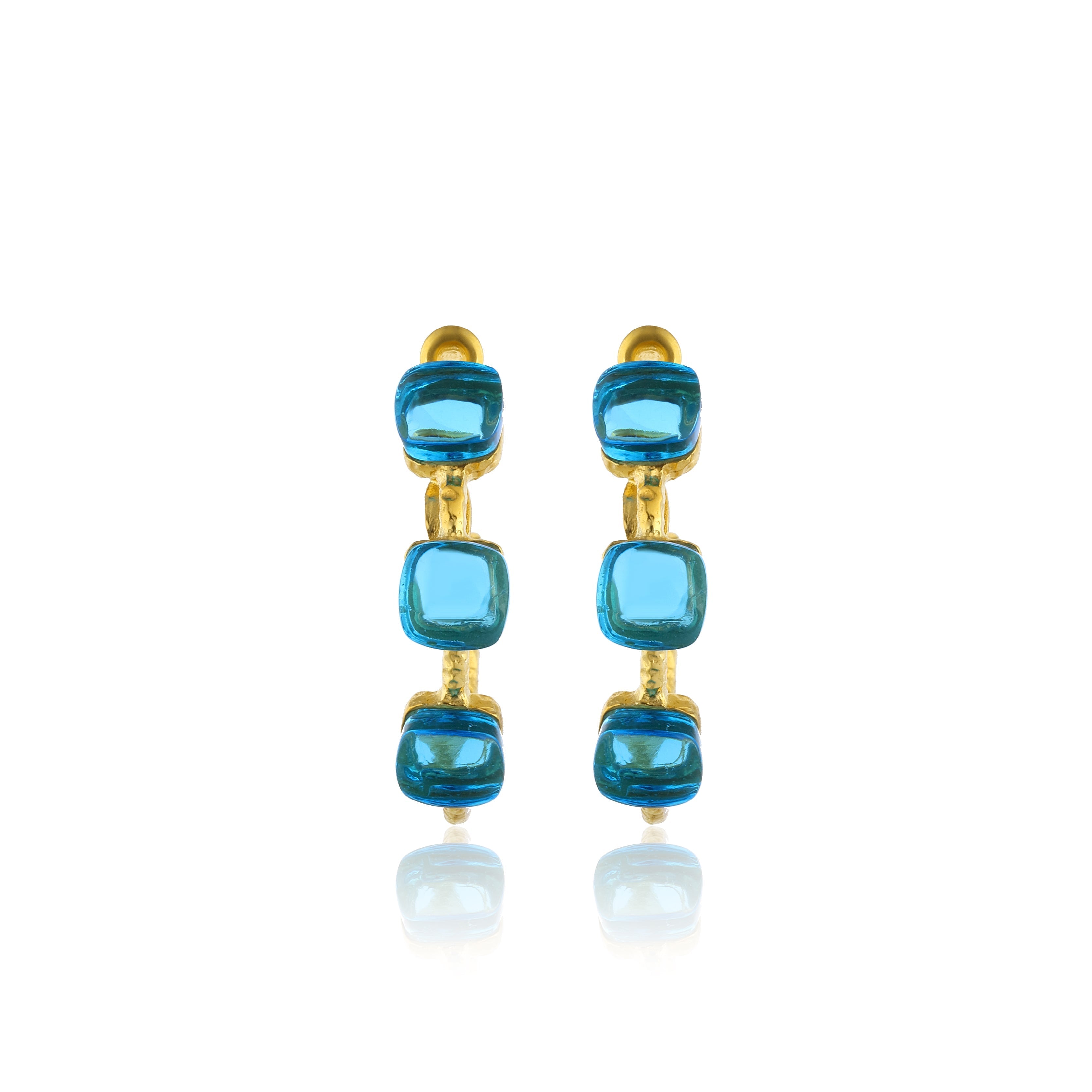 Maison Soula-Siena Hoop Earrings Aquamarine Blue-Earrings-3-Milagron.com