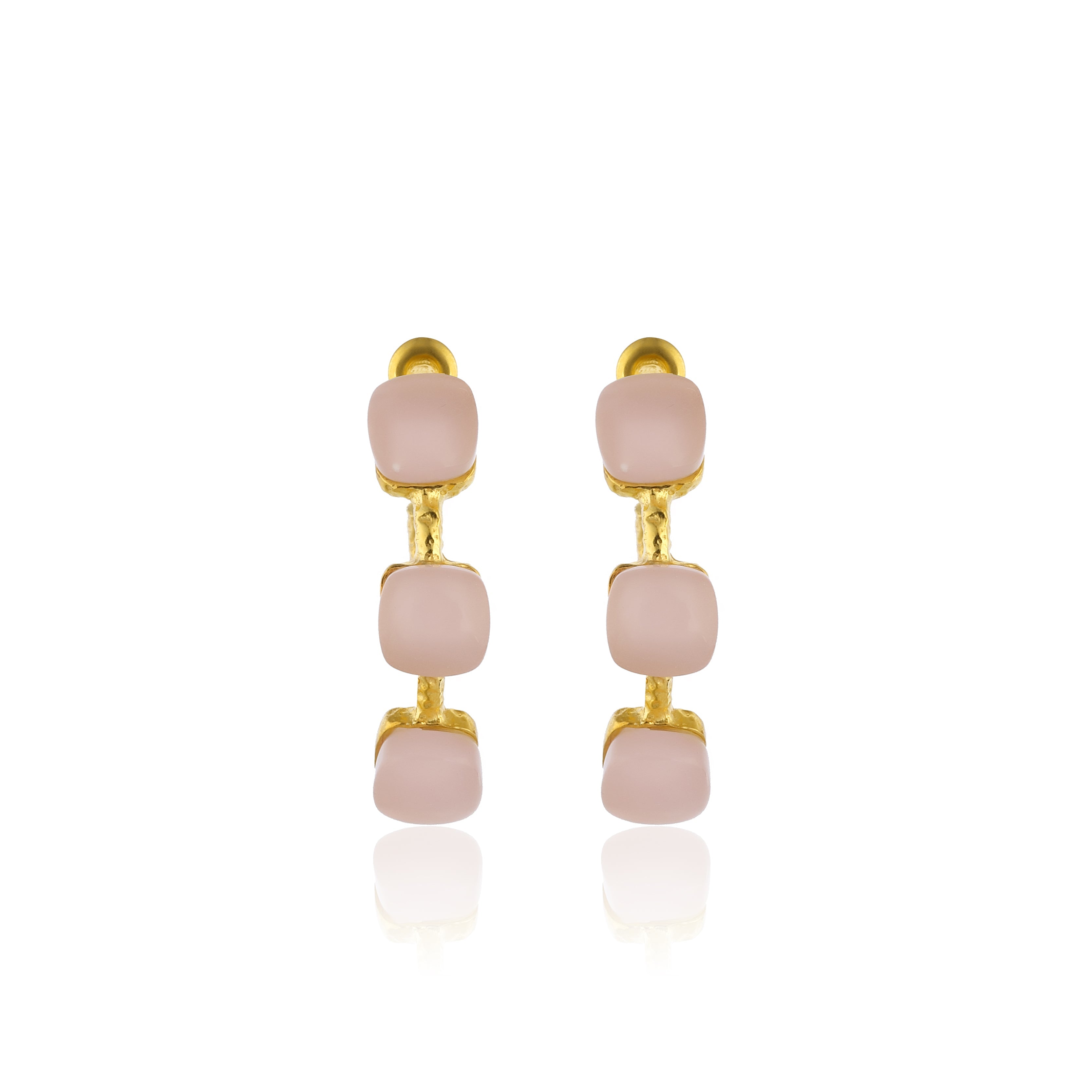 Maison Soula-Siena Hoop Earrings Matte Rose Pink-Earrings-3-Milagron.com
